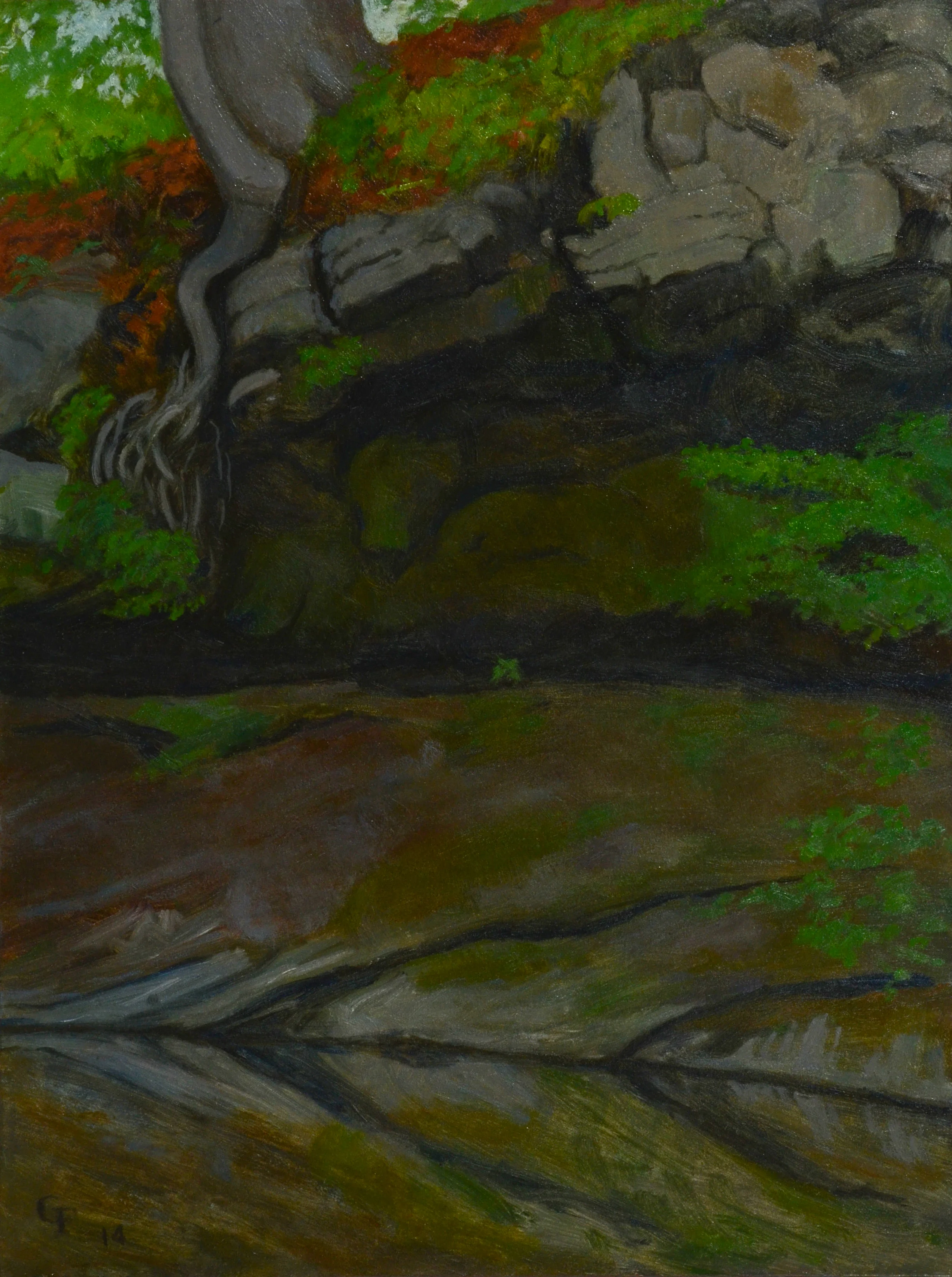 Robin Falls II, oil on panel, 12" x 9"