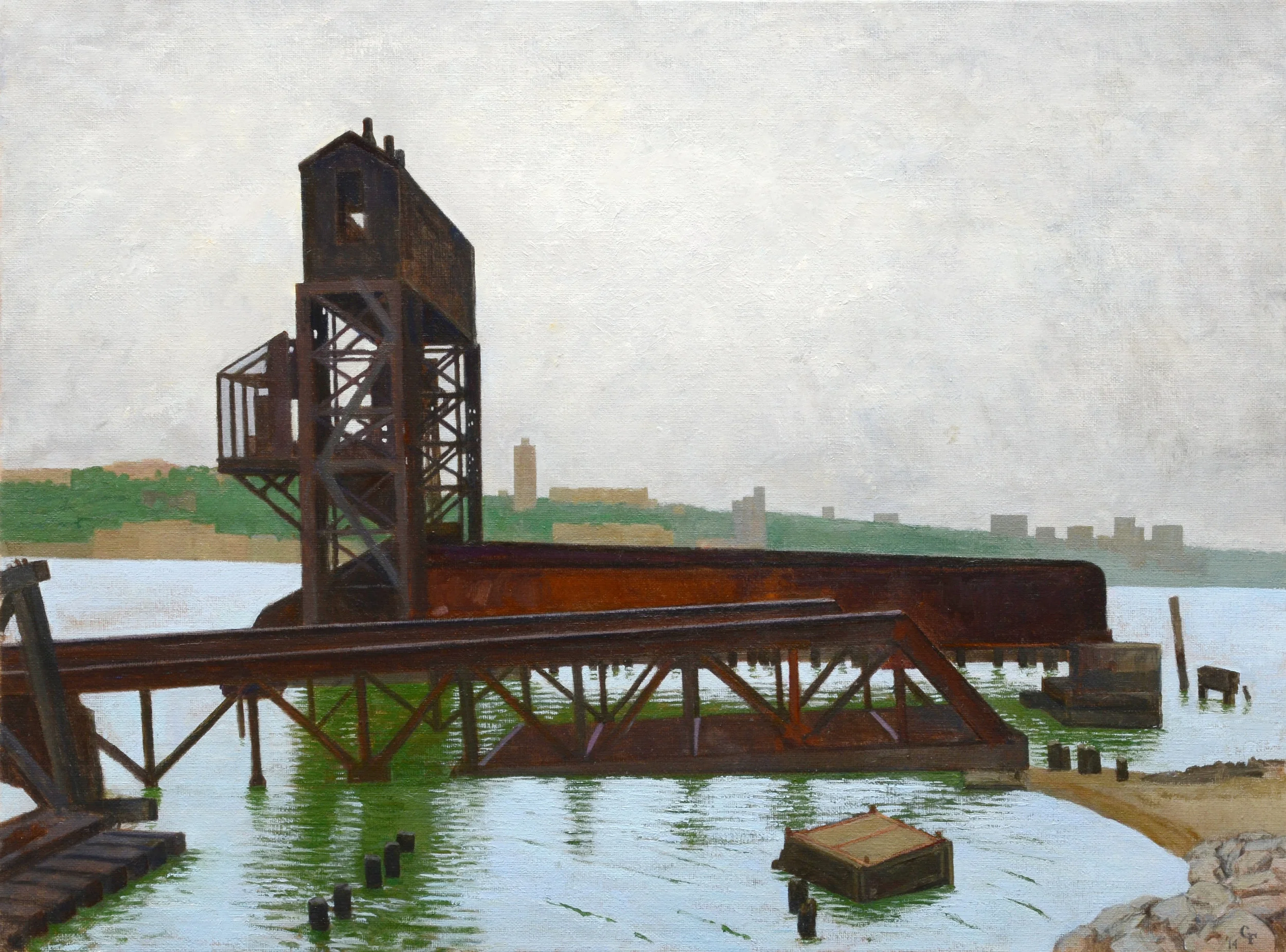 Rail Pier, oil on canvas, 18" x 24"