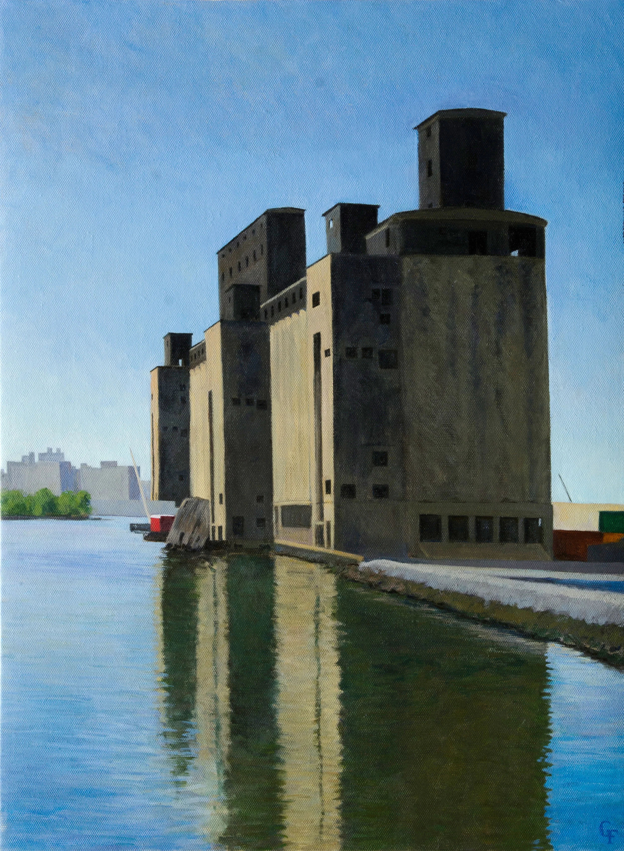 Grain Silo, oil on canvas, 24" x 18"
