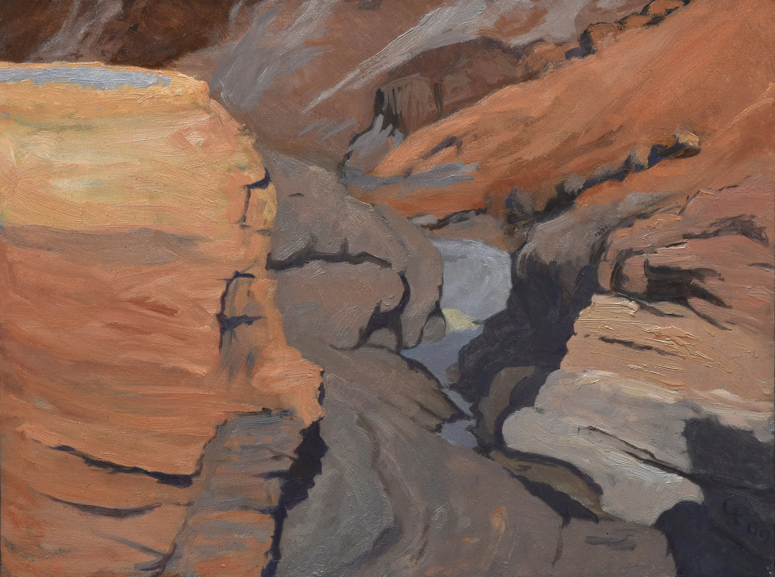 Mosaic Canyon, oil on panel, 9" x 12"