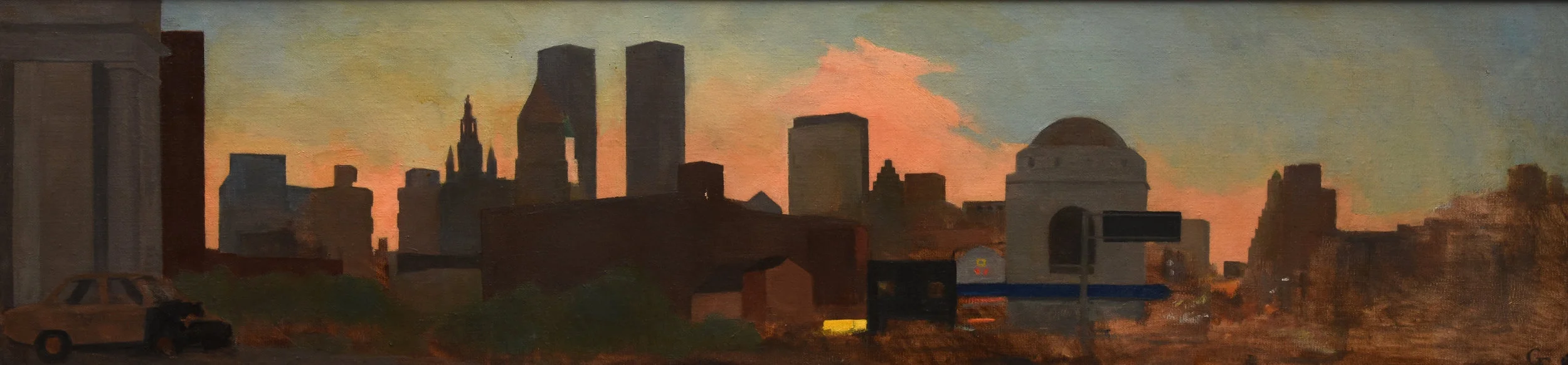 Manhattan Bridge Panorama, oil on canvas, 10" x 30"