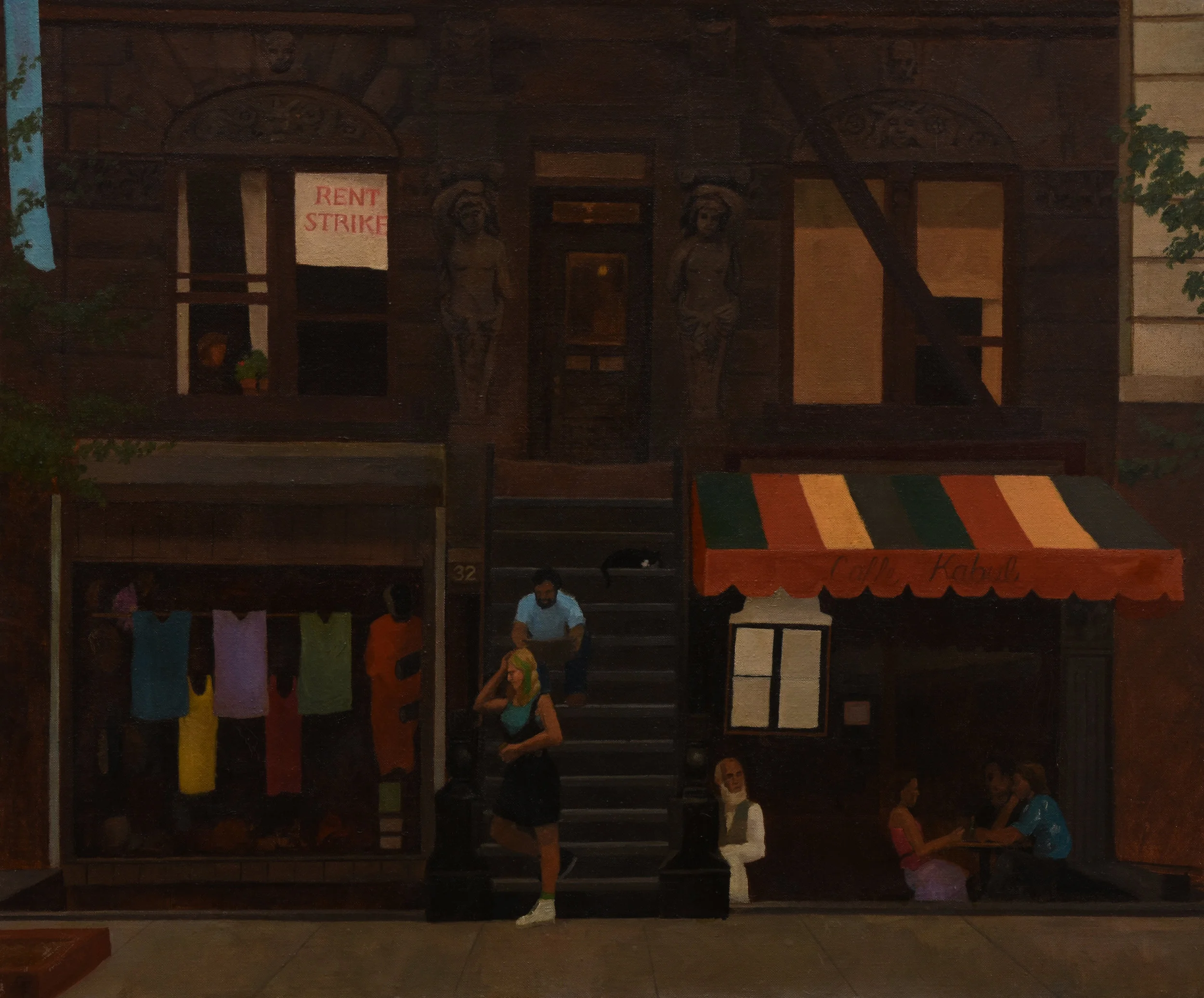 32 Saint Marks Place, oil on canvas, 20" x 24"