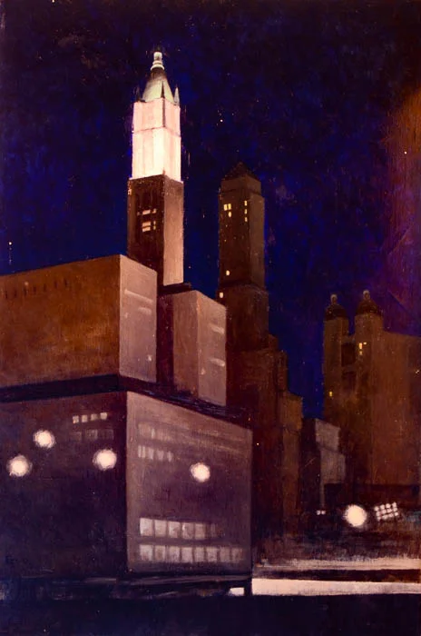 Woolworth Building WTC site, oil on canvas, 24" x 16"