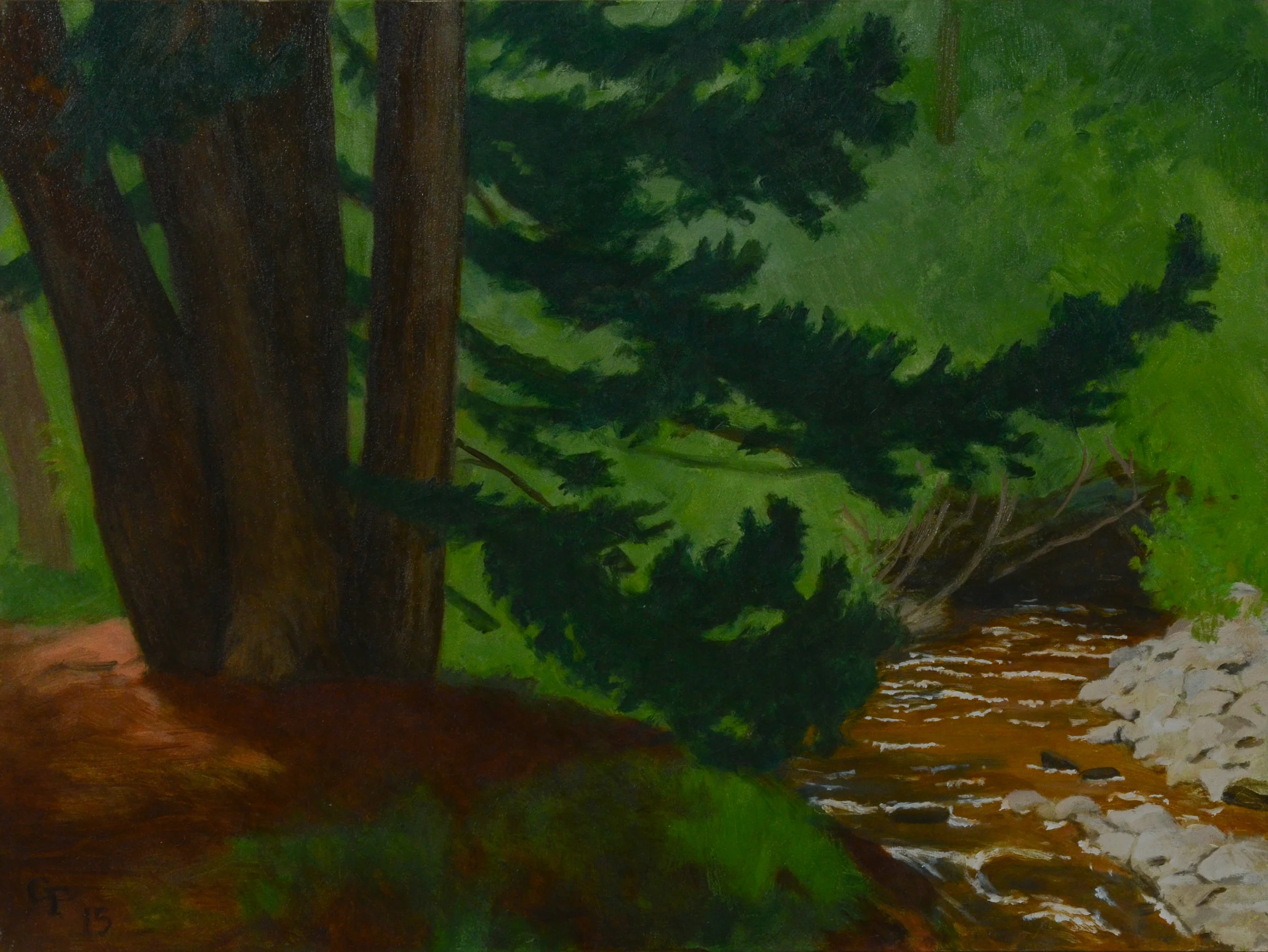 Cedar Grove, oil on panel, 9" x 12"