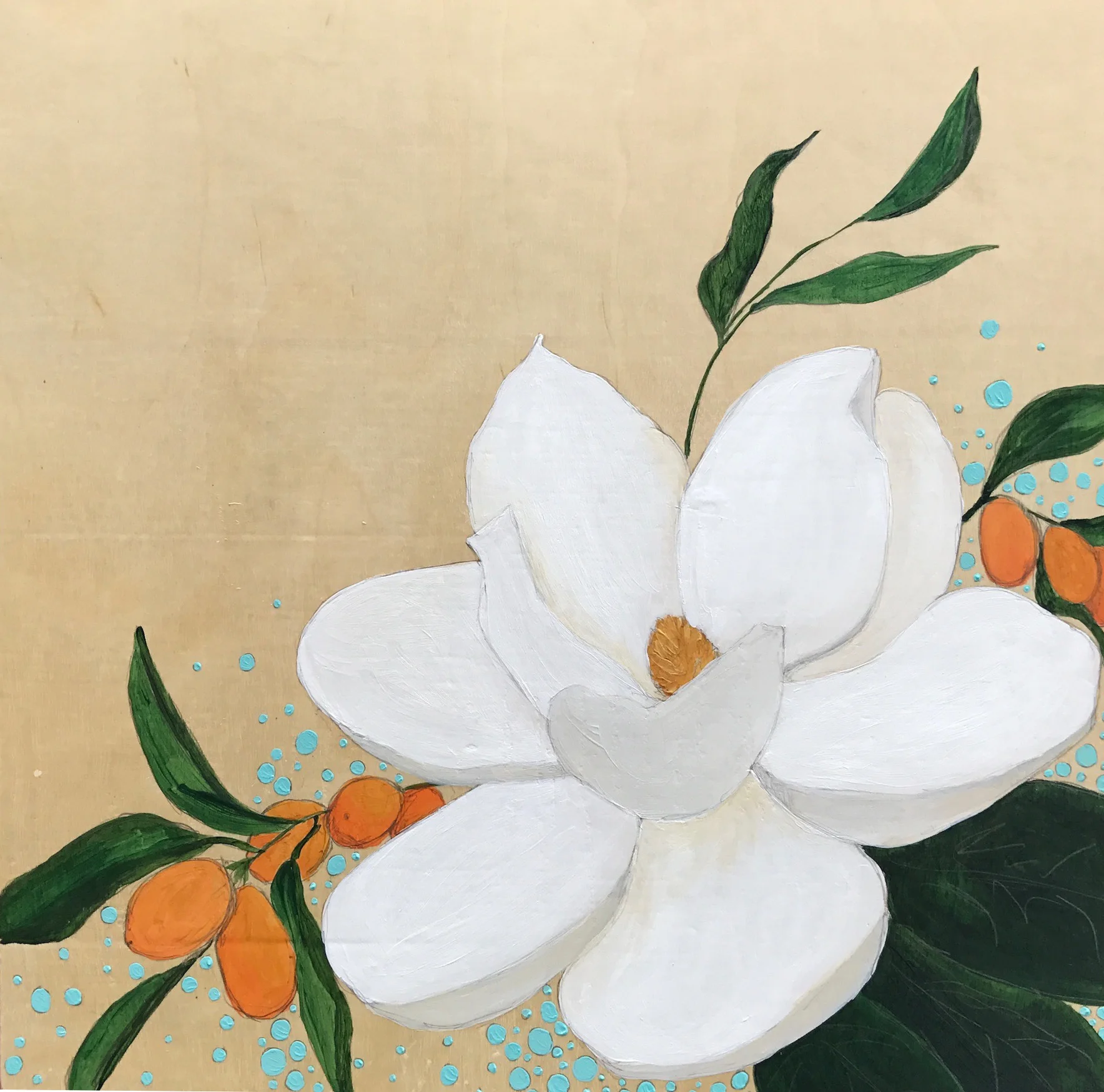 "Magnolia with Kumquats"