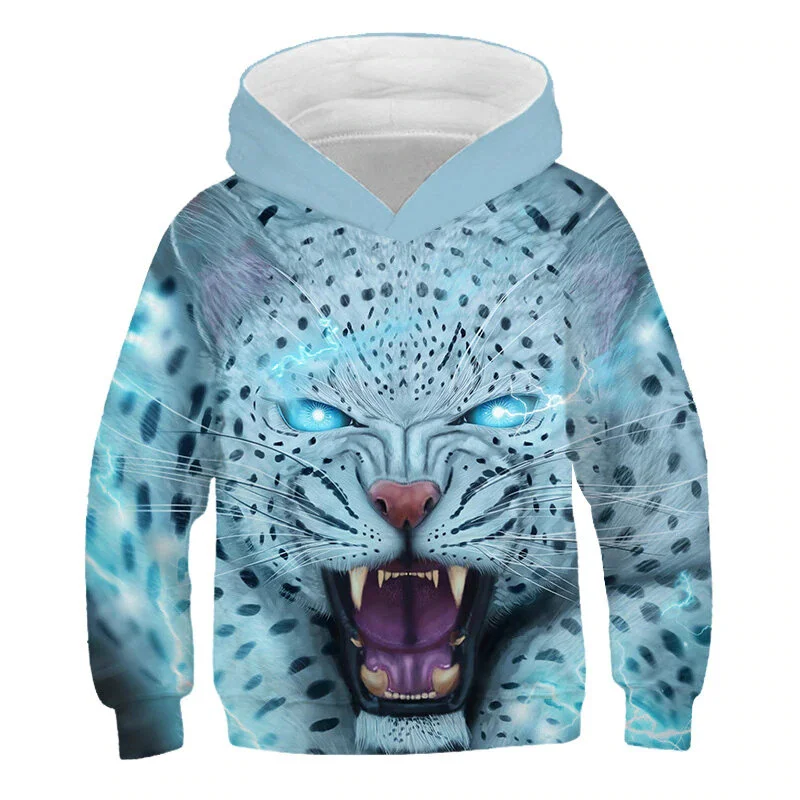 "Baby Blue Lightning Leopard" Junior Hoodie