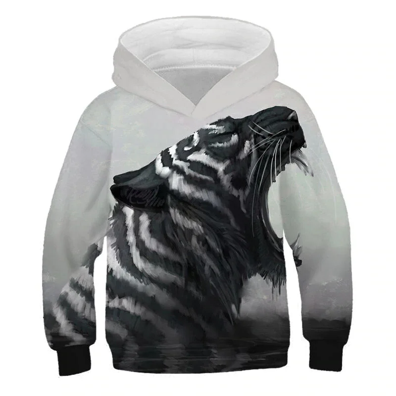 "Baby Black and White Tigerlet" Junior Hoodie