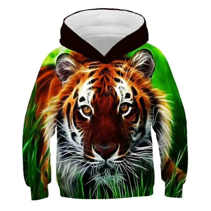 "Baby Neon Tiger in the Grass" Junior Hoodie