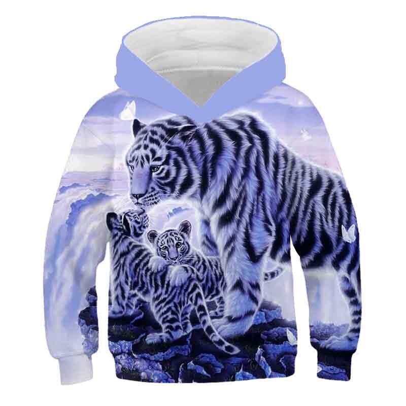 "Baby Neon White Tiger Cubs" Junior Hoodie