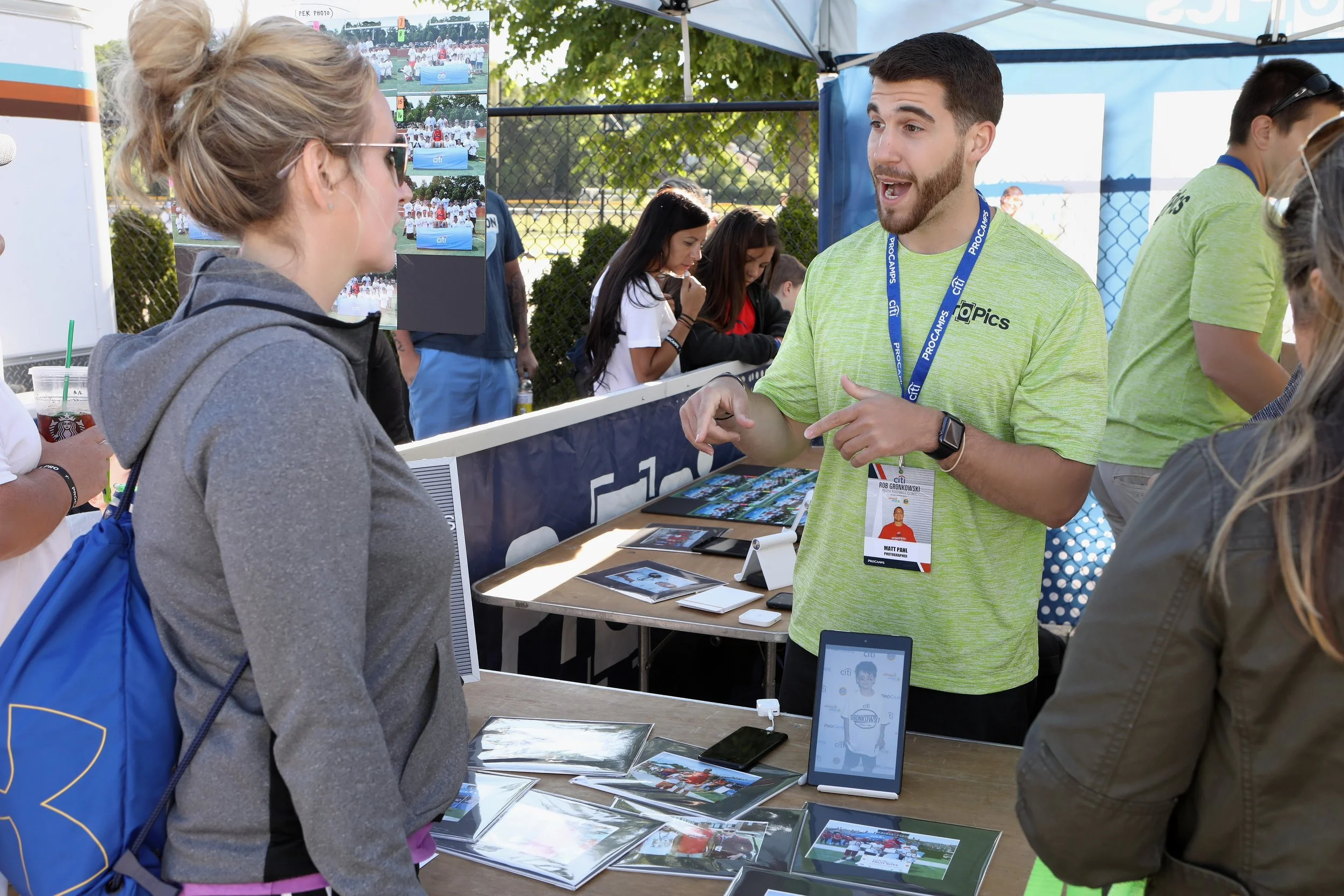 Marketing Experience At every camp a booth will be setup where we market and sell to participants of the camp. This is where you will get on site sales and marketing experience and learn to adapt in different markets and settings.