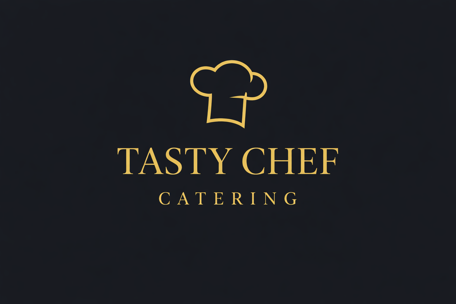 Tasty Chef Catering logo with a chef's hat illustration and bold text.