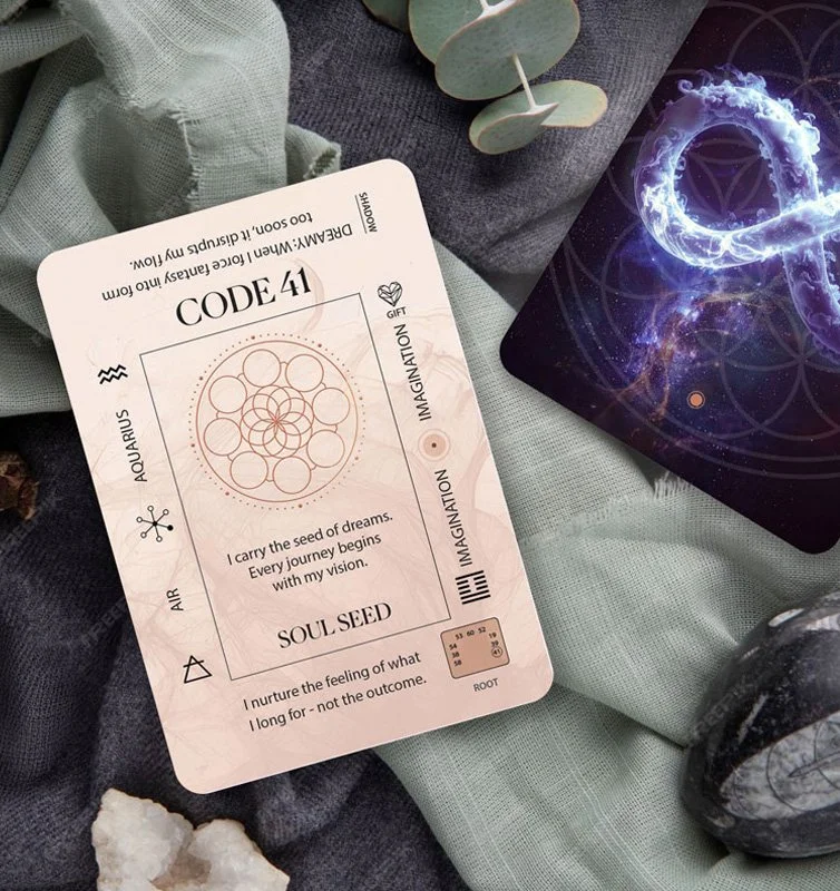 Soul Code 41 card on fabric