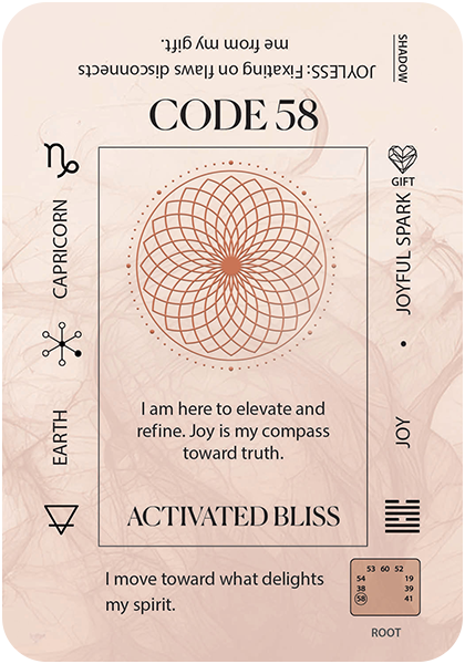 Soul Codes oracle deck card 58 inspired by Human Design gate