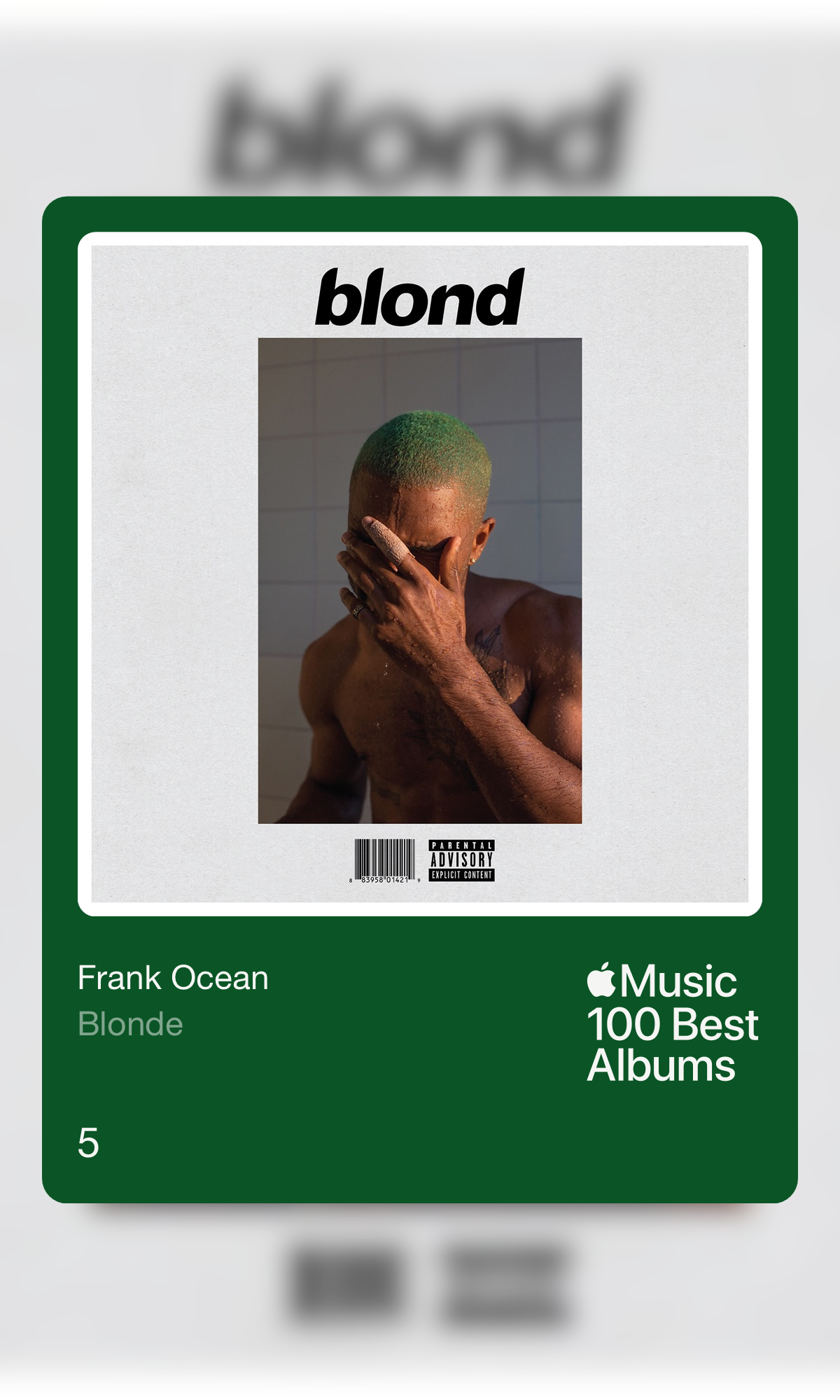 Apple Music ranks ‘Blonde’ at #5 on “100 Best Albums” list