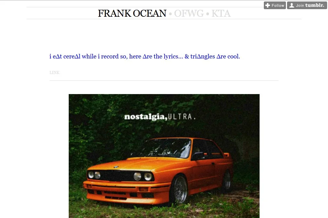 Frank Ocean launches ‘frankocean.com’