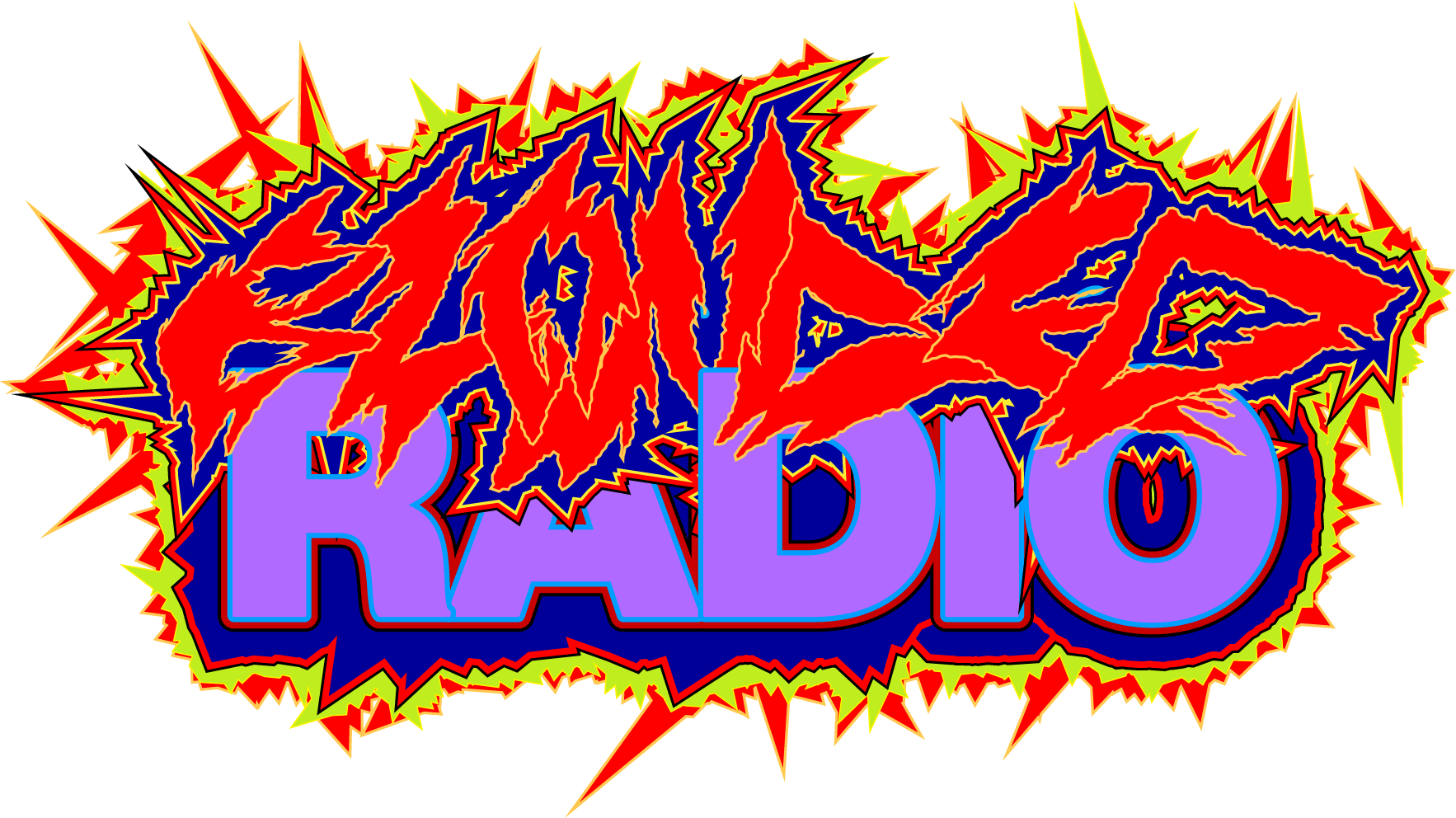 Spikey Blonded Radio red-purple logo by Nejc Prah, 2019.