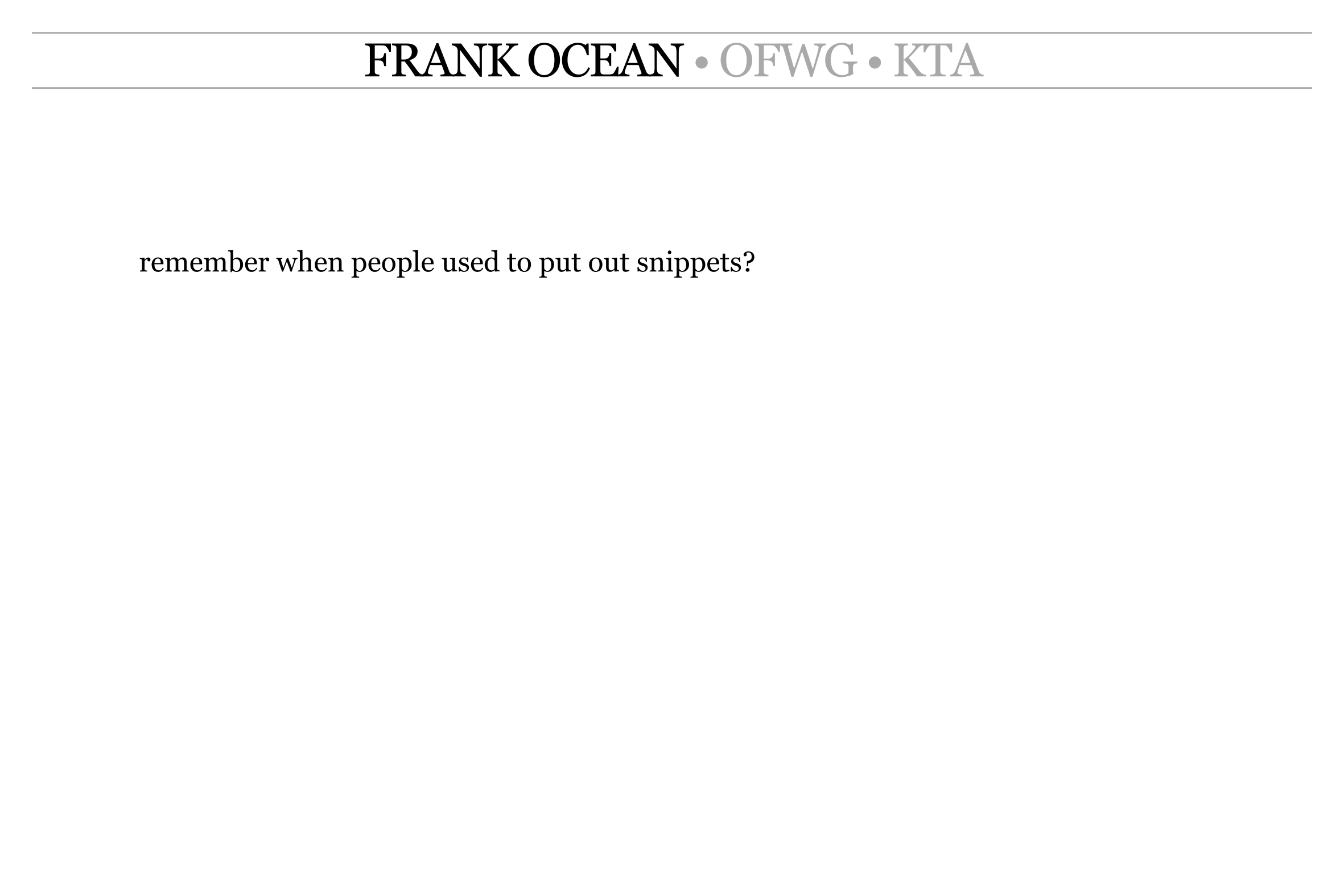 Listen to Frank Ocean’s new snippet “Theme Music”