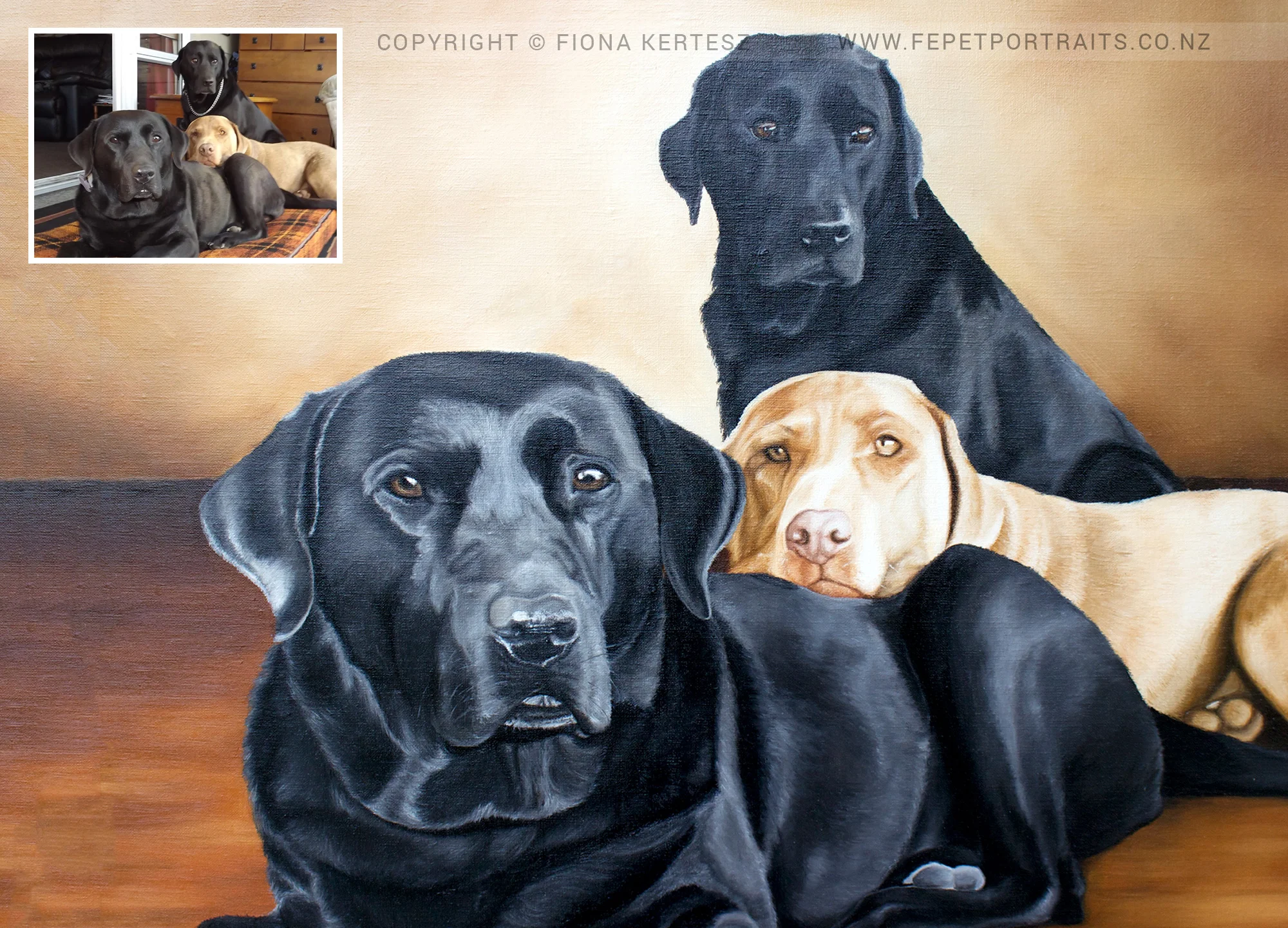 Sam, Coruba and Buca, Oil on Linen, 20 x 24 inch