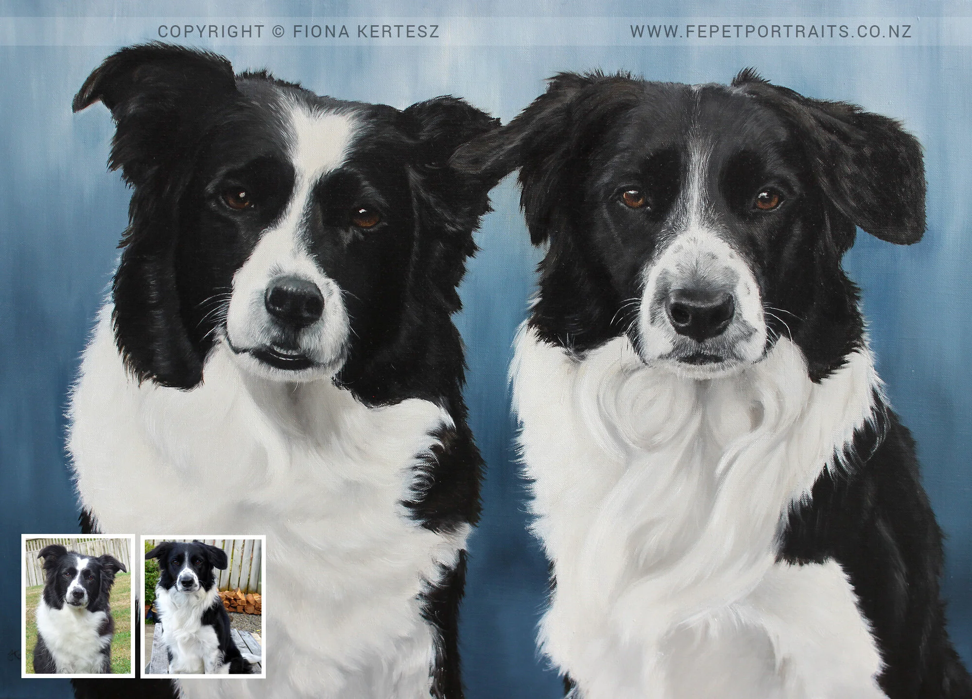 Frost and Bliz, Oil Portrait, 20 x 14 inch