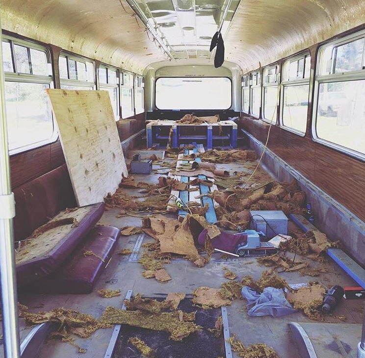 The beginning renos on the Aussie bus....