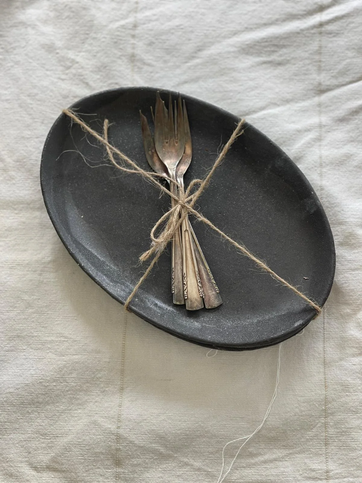 Charcoal Oval side plates