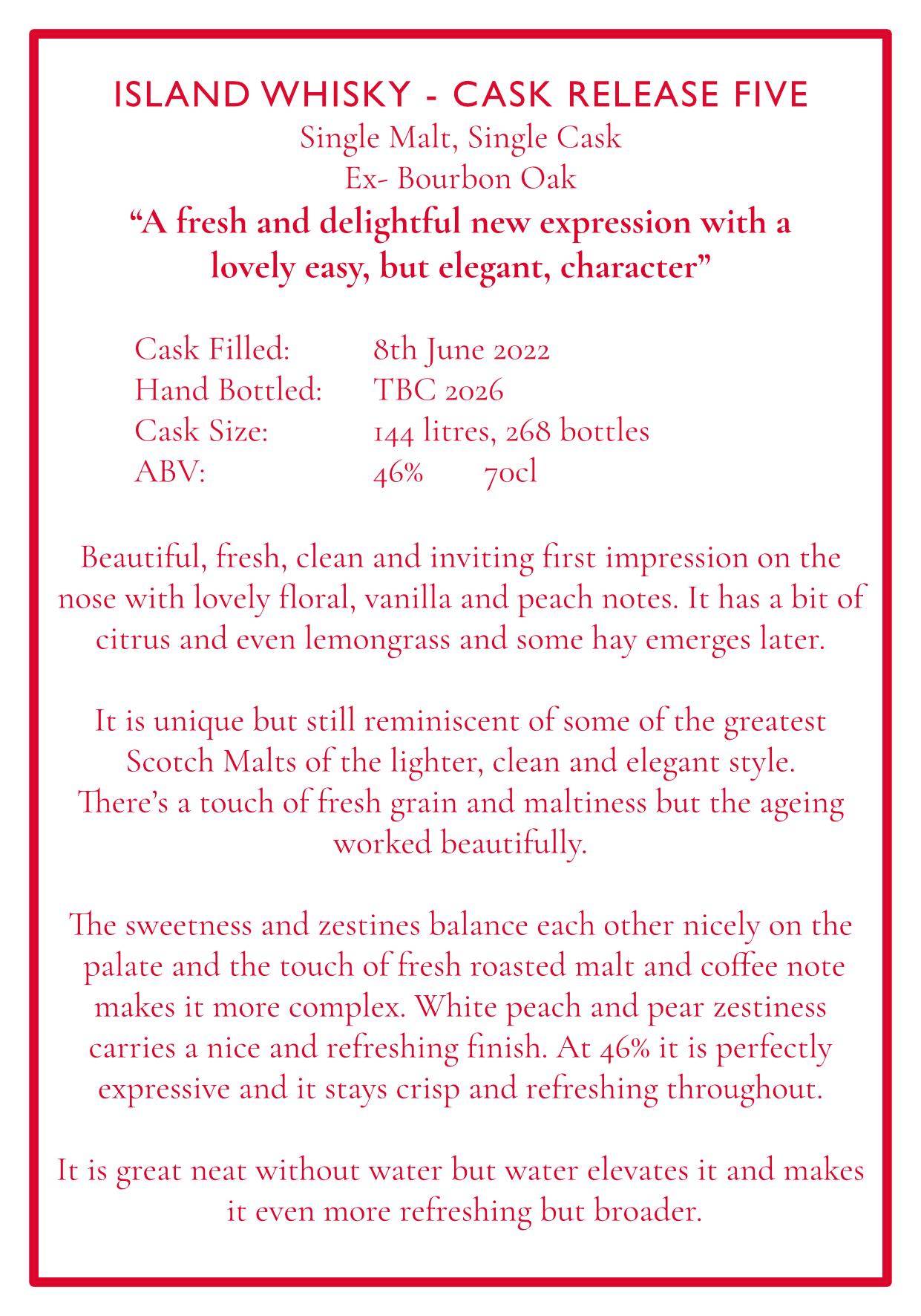 Tasting notes for Island Whisky Cask 5