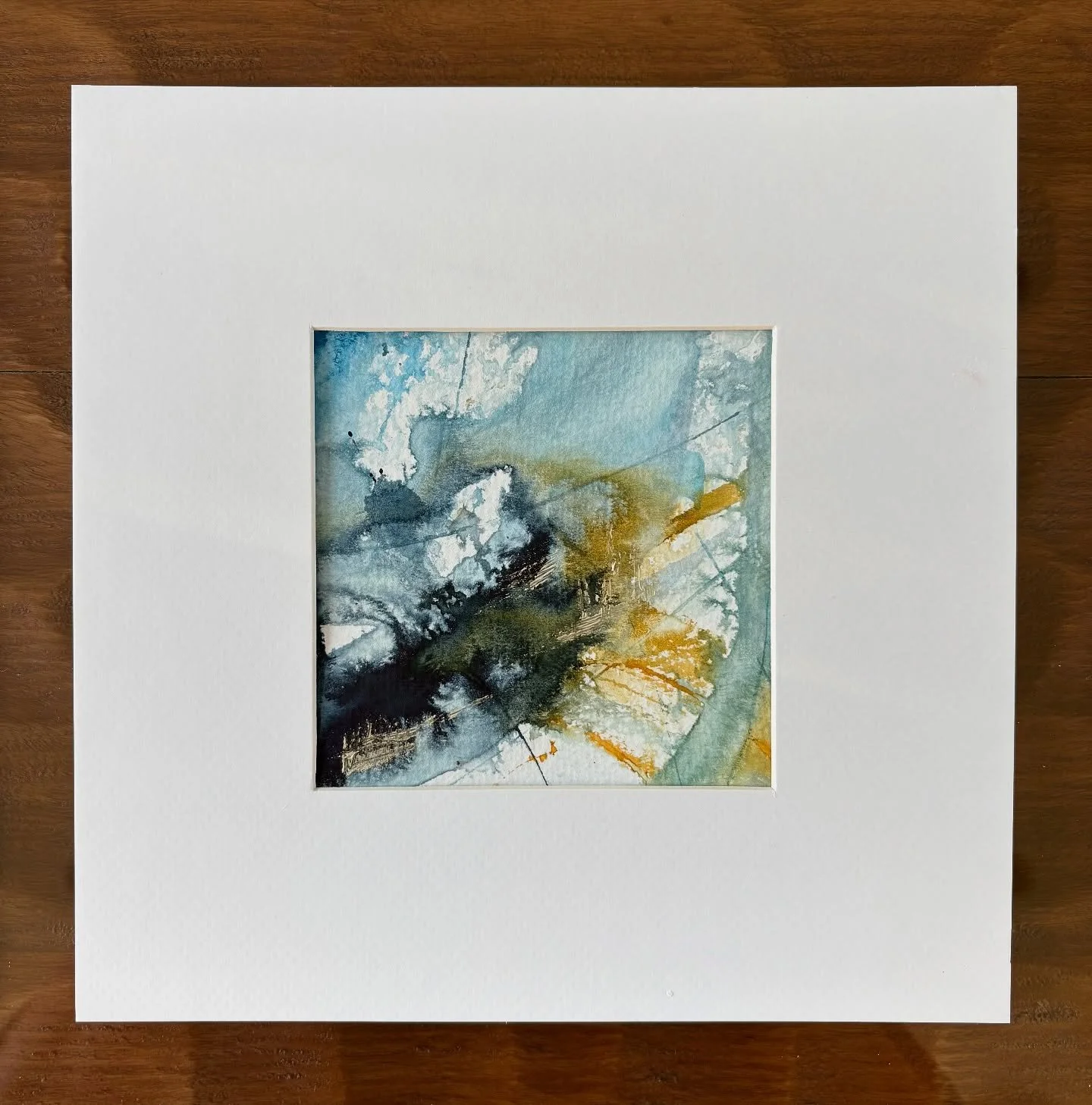 SOLD! 

This original piece is now sold &hellip;thank you 💙

✨ Breaking Through✨
Reflects the beauty found in turbulence and the quiet power of light breaking through shadow. 

#abstractart #mixedmediaart #watercolourinks #contemporaryart #smallartw