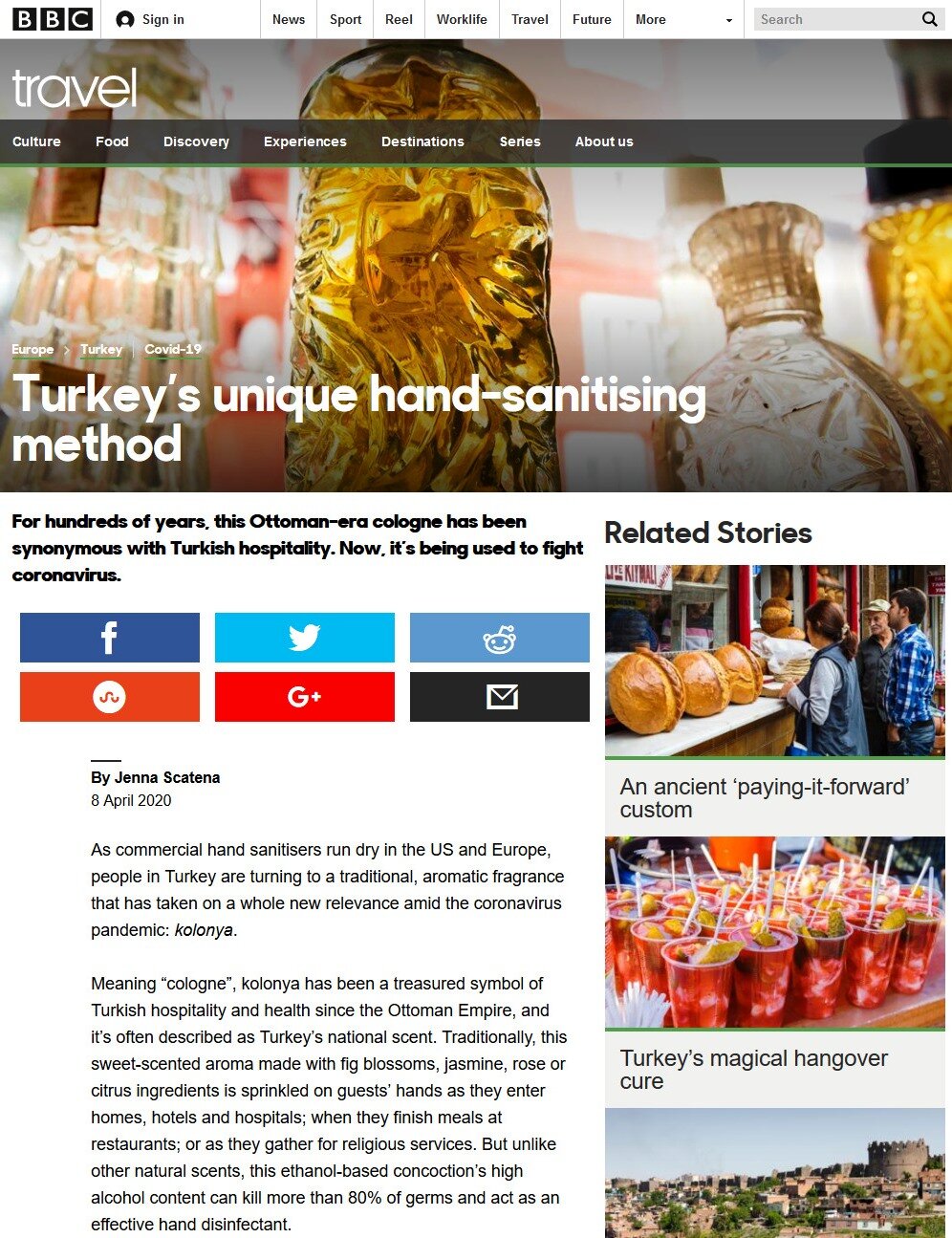 Turkey's unique hand sanitiser