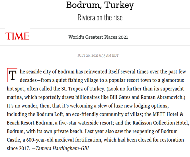 World's Greatest Places 2021 / Bodrum