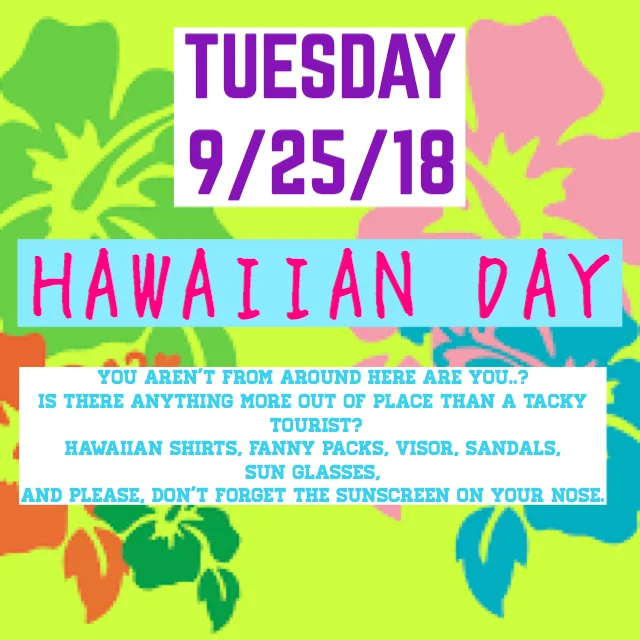 spirit week hawaiian day