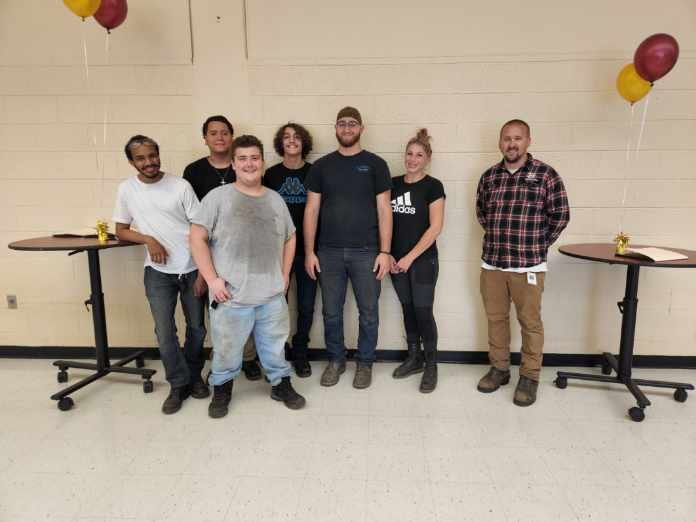 Welding students with Instructor Chris Gerber