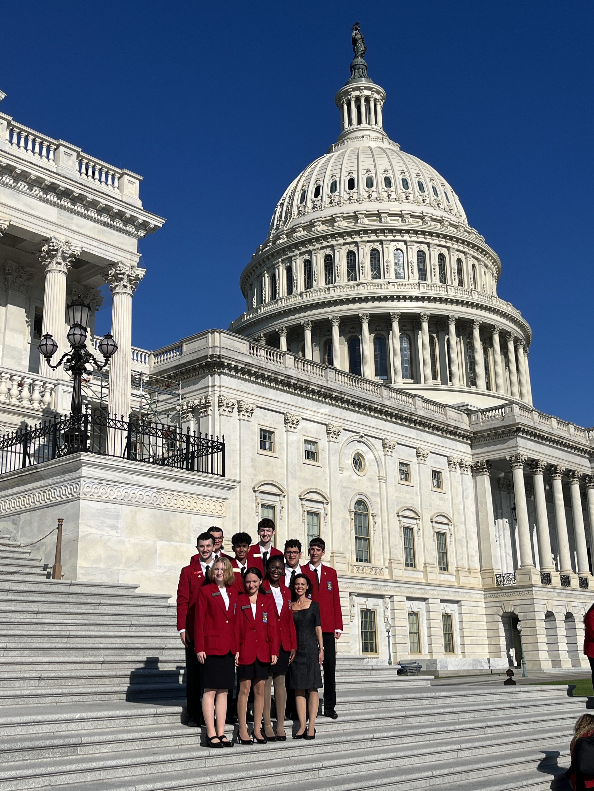 MA SkillsUSA Officers outside the Capitol