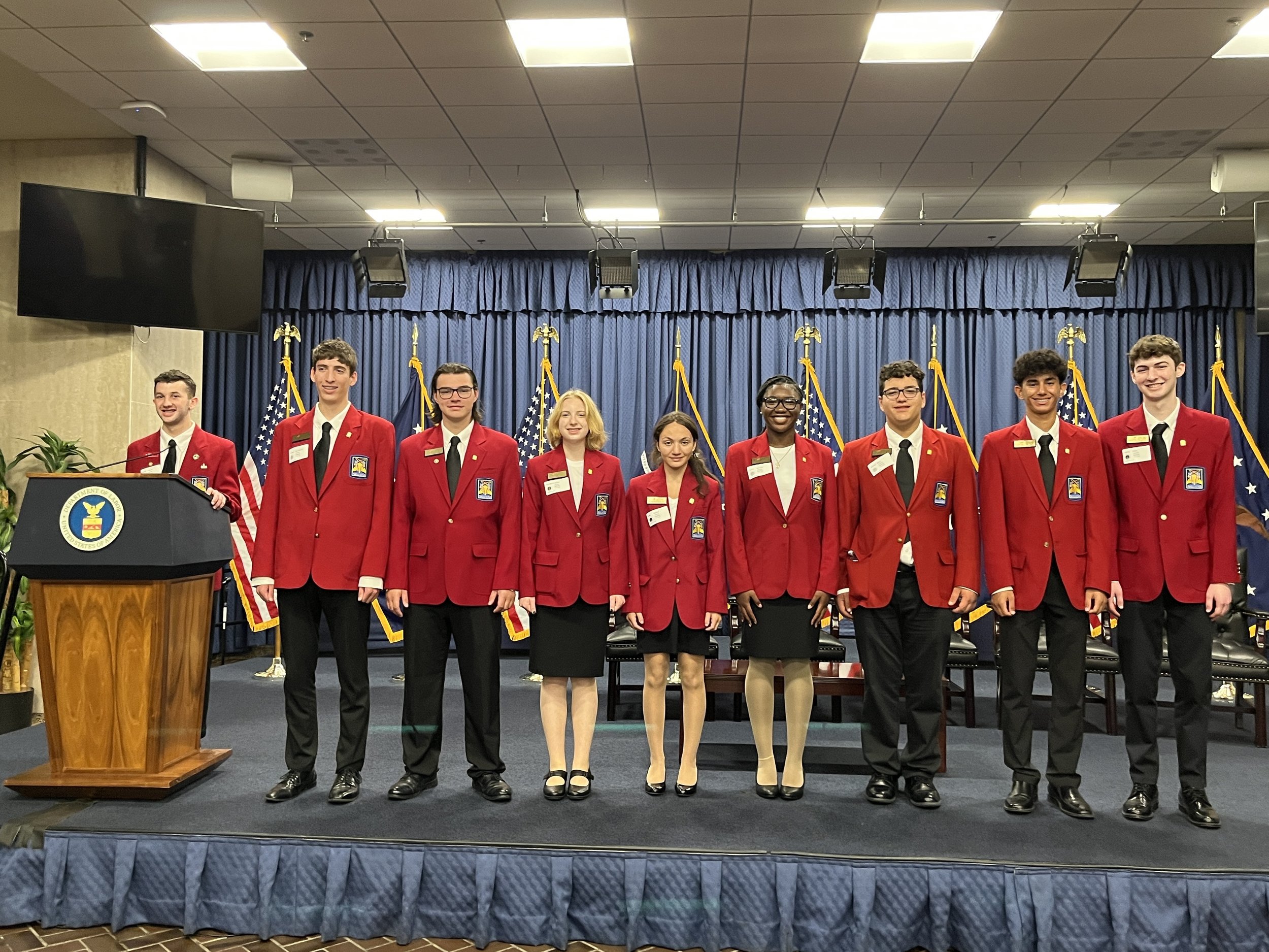 MA SkillsUSA Officers at the Department of Labor