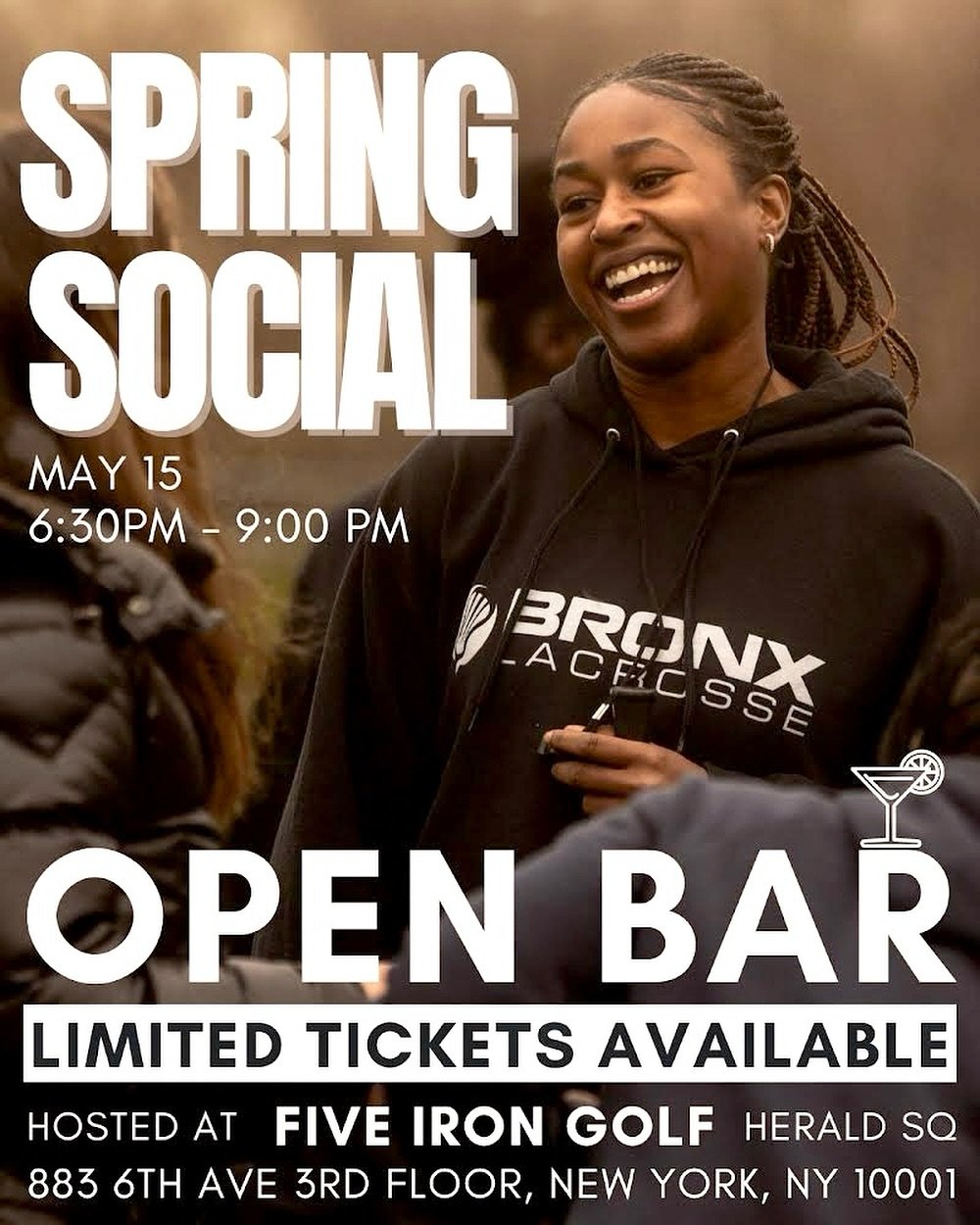 7️⃣ Days left until our Spring Social Happy Hour next Wednesday at Five Iron Golf!

Buy your tickets (link in bio) now and support Bronx Lacrosse as we enjoy a night of ⛳️🏌️ and 🍸