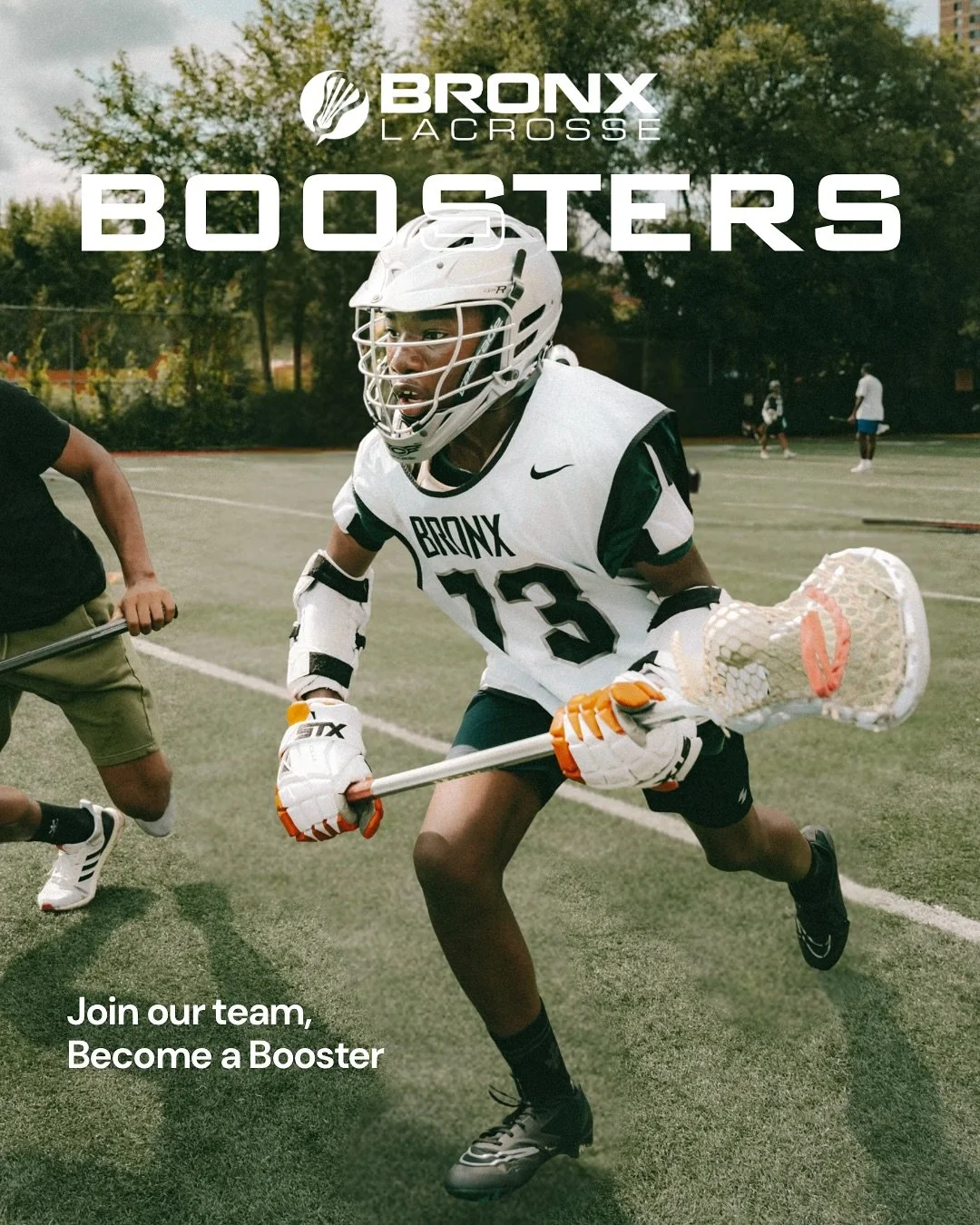 This Giving Tuesday, Become a Bronx Lacrosse Booster! 

For just $25/month, you can equip one Bronx Lacrosse student-athlete with everything they need to play, grow, and succeed for an entire year.

Your support ensures our players have safe gear and