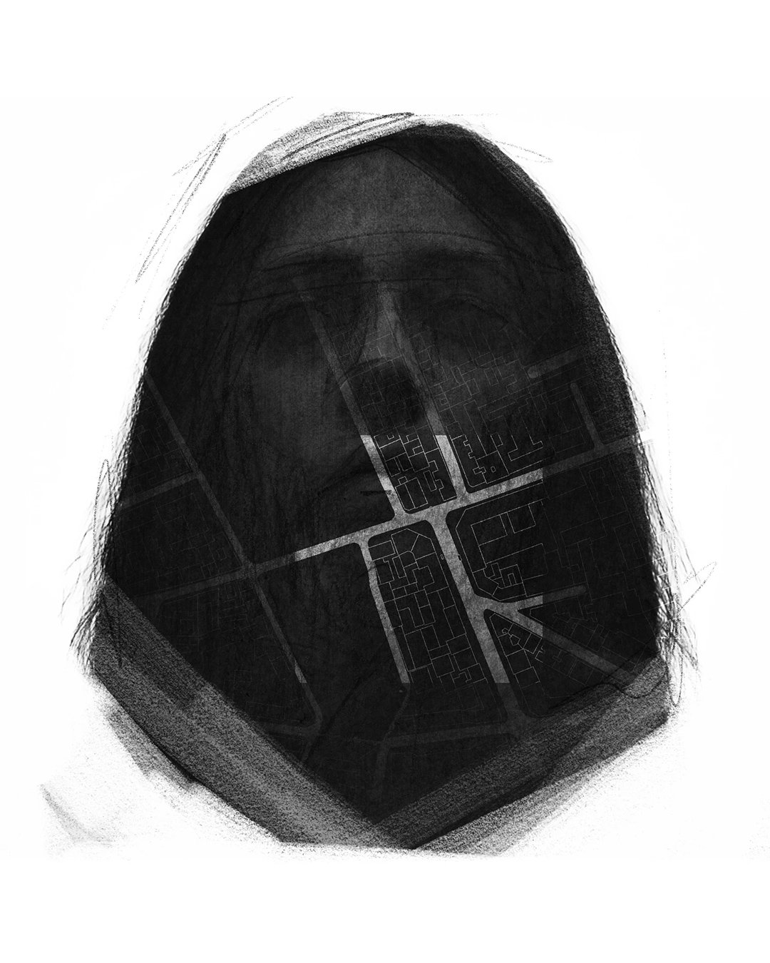    “Hommage aux 132 victimes des attentats du 13 novembre”    Fusain, crayon de papier, collage numérique. Couverture événementielle. Article.   Le Figaro  