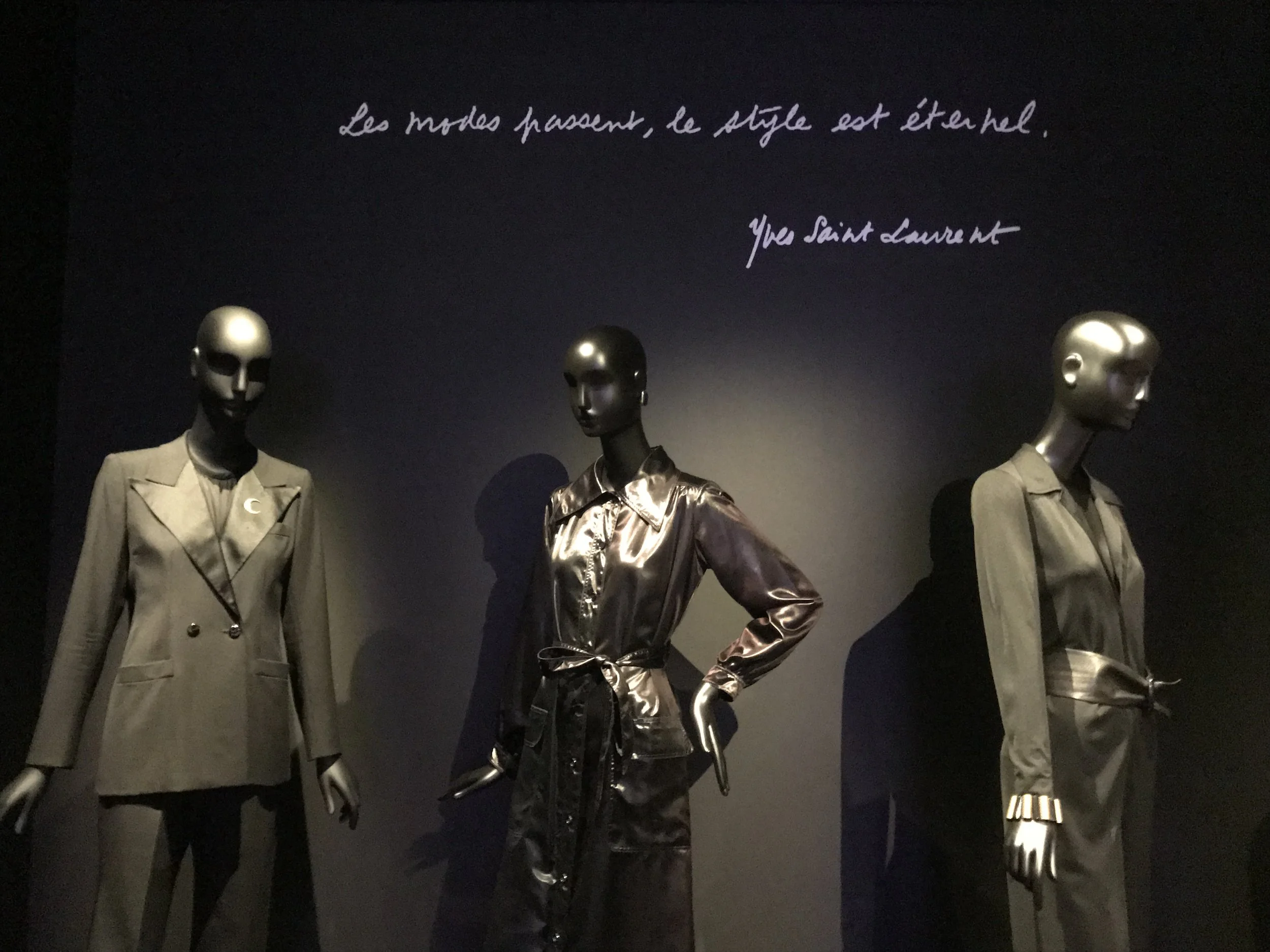 Above; details and views of Musée Yves Saint Laurent, 5 avenue Marceau, Paris
