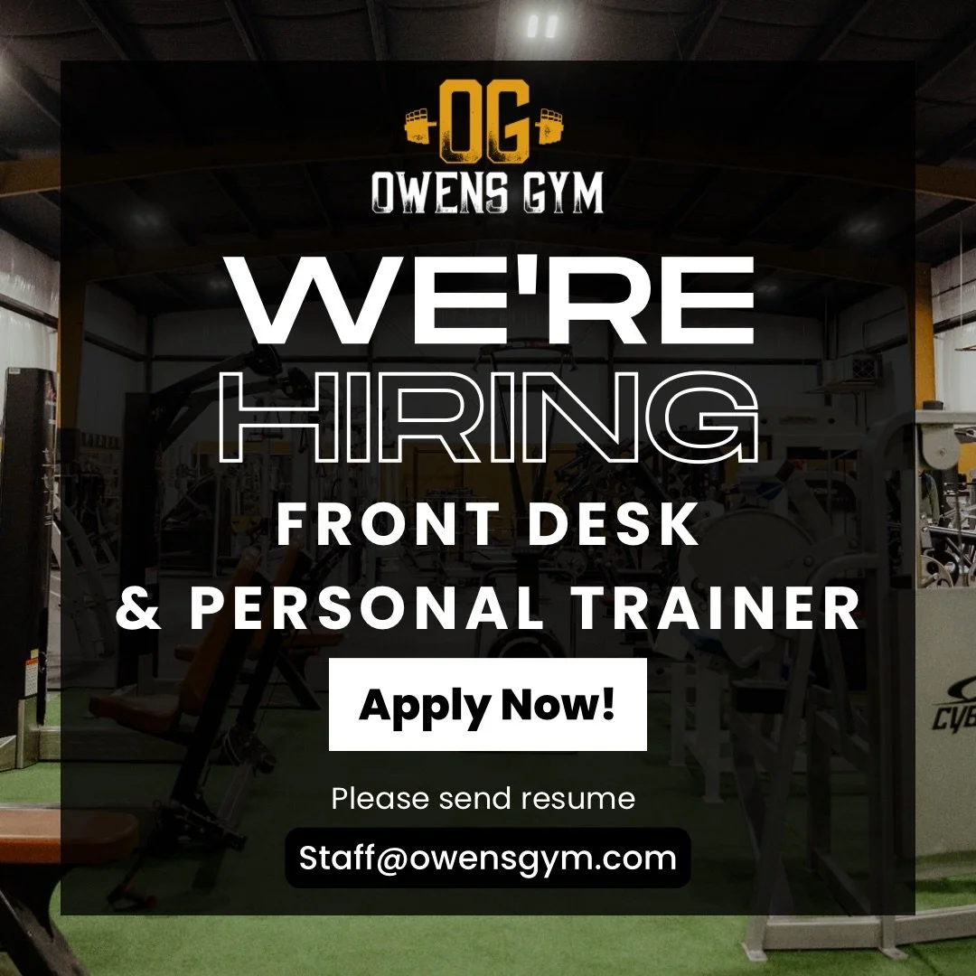 📣 Join our team 📣
Personal Training / Online Coaching- We are looking to grow our personal training team! Must be nationally certified with training experience. 
-
Front desk - part time position overseeing sales, lead generation, cleaning, and soc