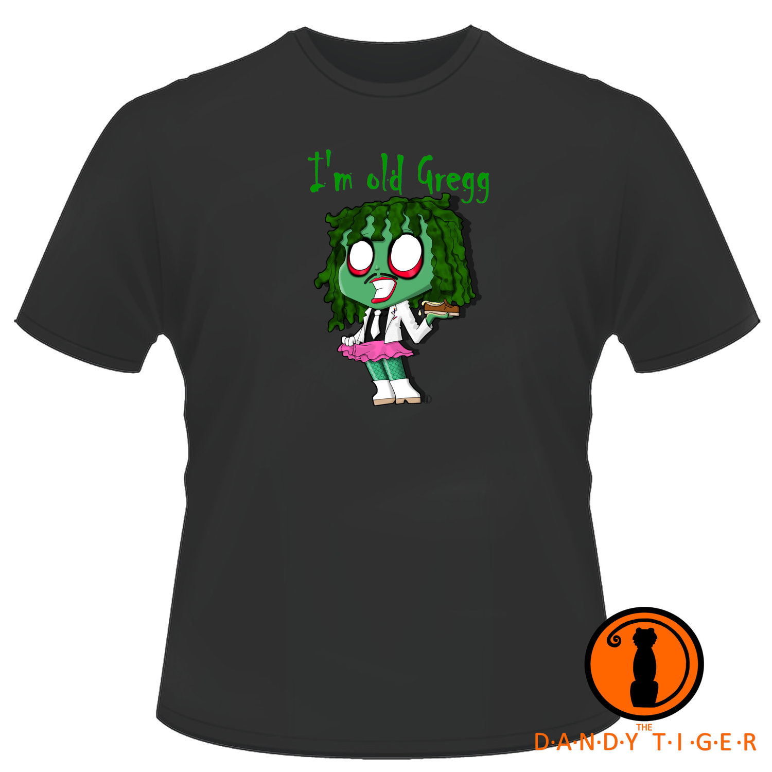 Mighty Boosh Old Gregg Inspired Chibi Tee Choose Your Quote 7 12 The Dandy Tiger