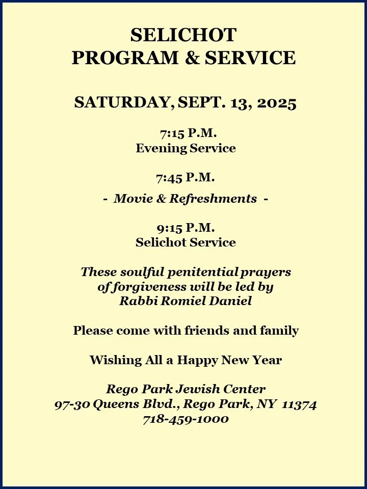 Selichot Service - Sept. 13