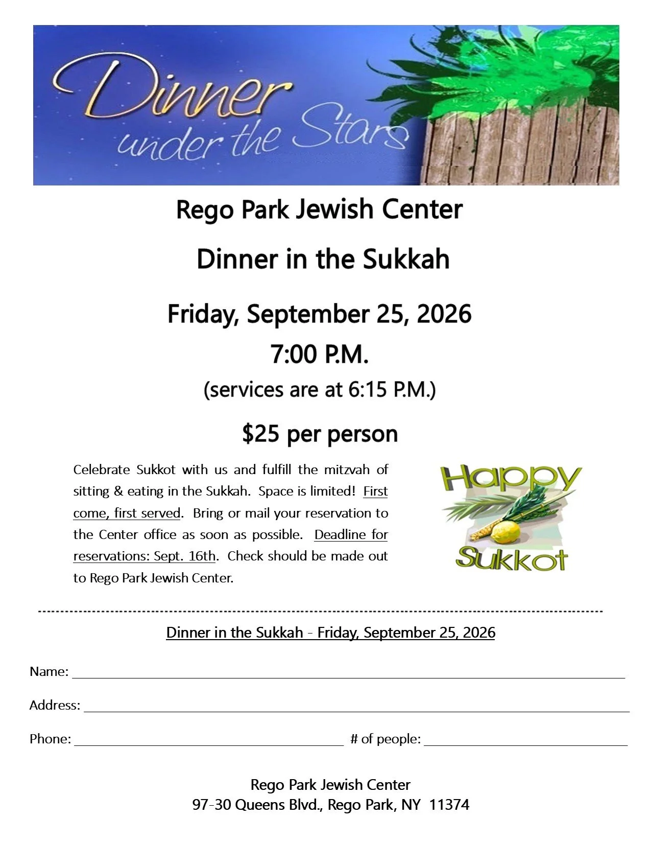 Sukkot Dinner