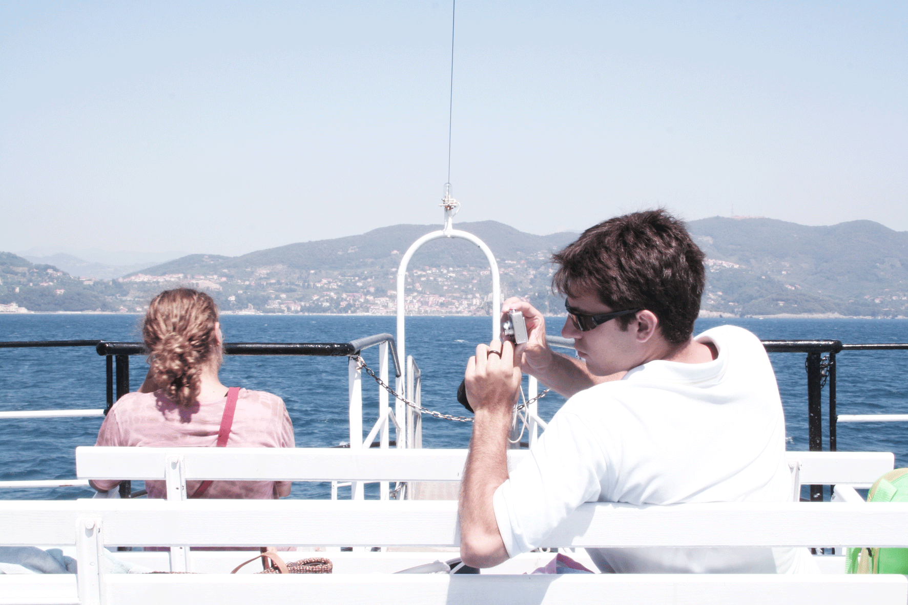 Man Taking Photograph on Boat, Lerici