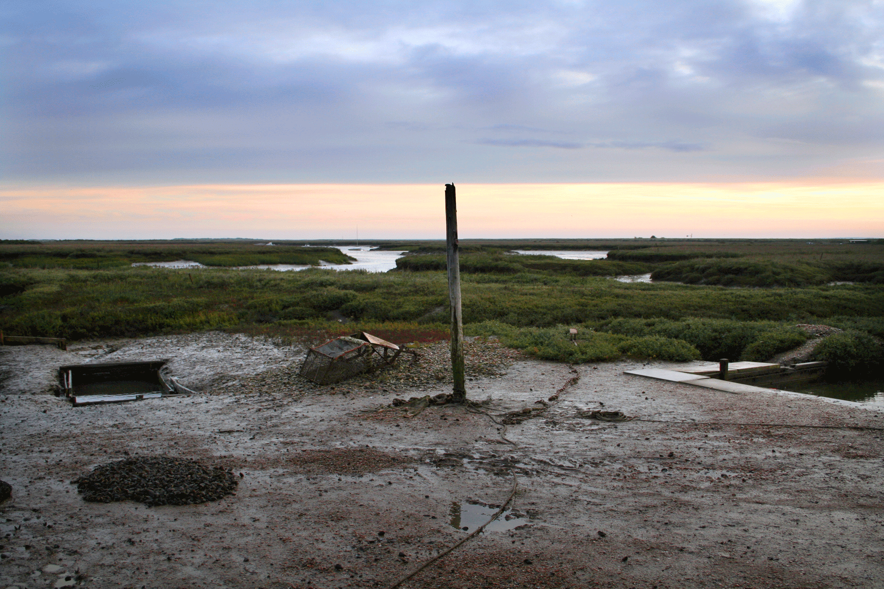 Post and Sunset, Thornham Harbour