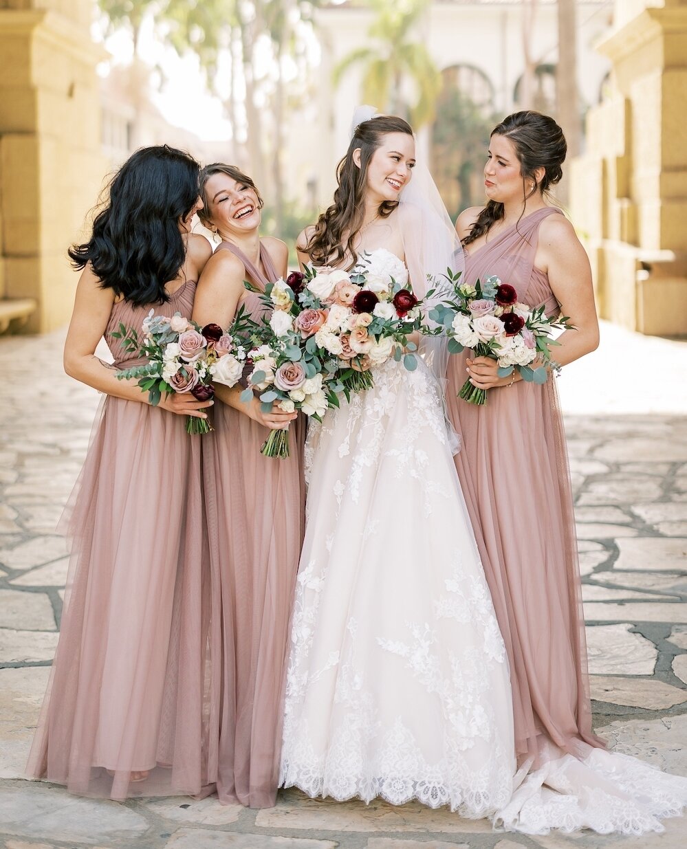 JOY⁠
⁠
These gorgeous ladies are exuding joy on Morgan's (@smorgisborg) wedding day at the Santa Barbara courthouse.⁠
⁠
I was assisted this day by Emily, beauty artist and owner of Santa Barbara Hair &amp; Makeup. I didn't know it would be the last d