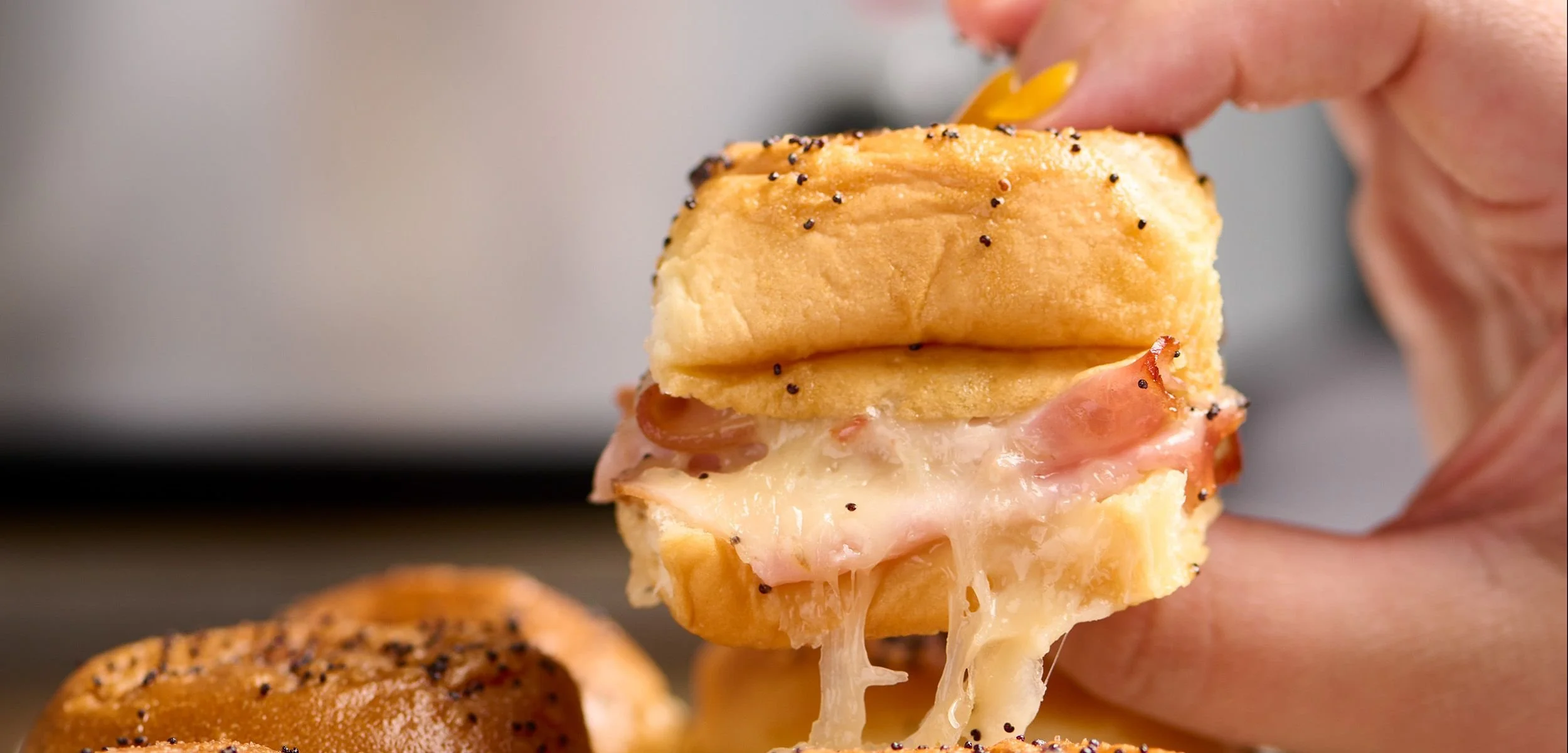 Slow Cooker Hot Ham Sliders