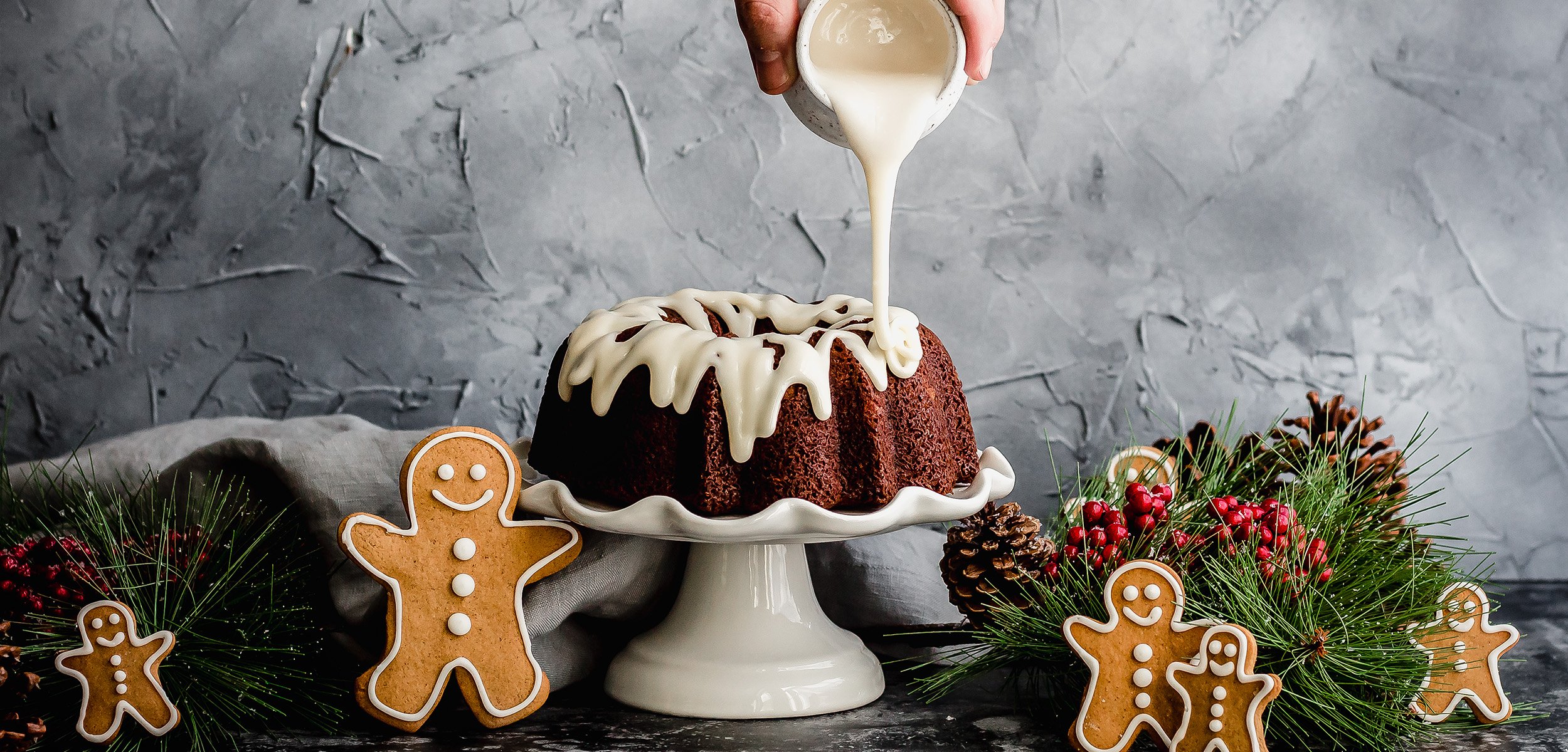 Gingerbread Bundt Cake with Vanilla Glaze