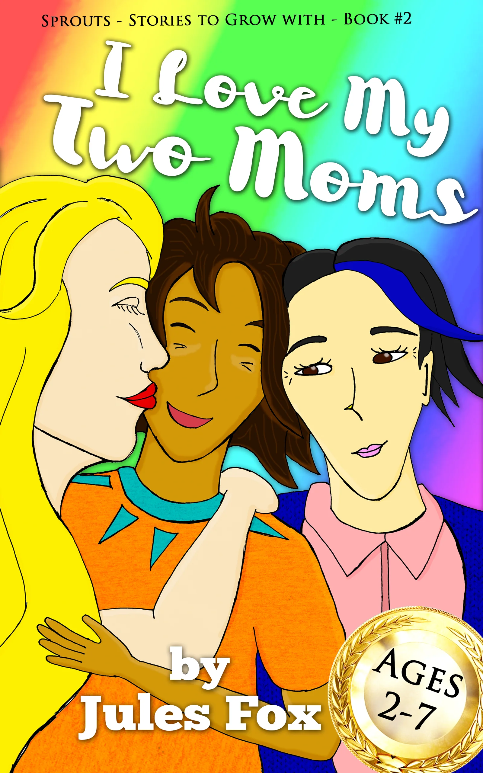 I Love My Two Moms Kalen is an average mixed-race kid living on the island of Kauai, Hawaii. He really loves both his moms, and his estranged dad who was asked to move away. This is his story about what family means to him. From stand up paddling past coconut palms with both his moms, to video chatting with his dad, who has a new family, learn about Kalen’s unique family as we explore the diverse relationships in the world! For children ages 2-7.
