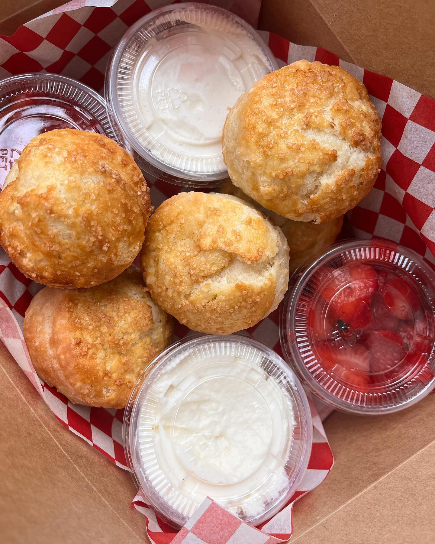 made extra of our strawb shortcake kits so a mom in your life can have mini biscuits hot off the presses tomorrow! an off-menu surprise&mdash;the whipped creme is fraiche, the strawberries juicy with lemon thyme. we will also have more @violet_floral