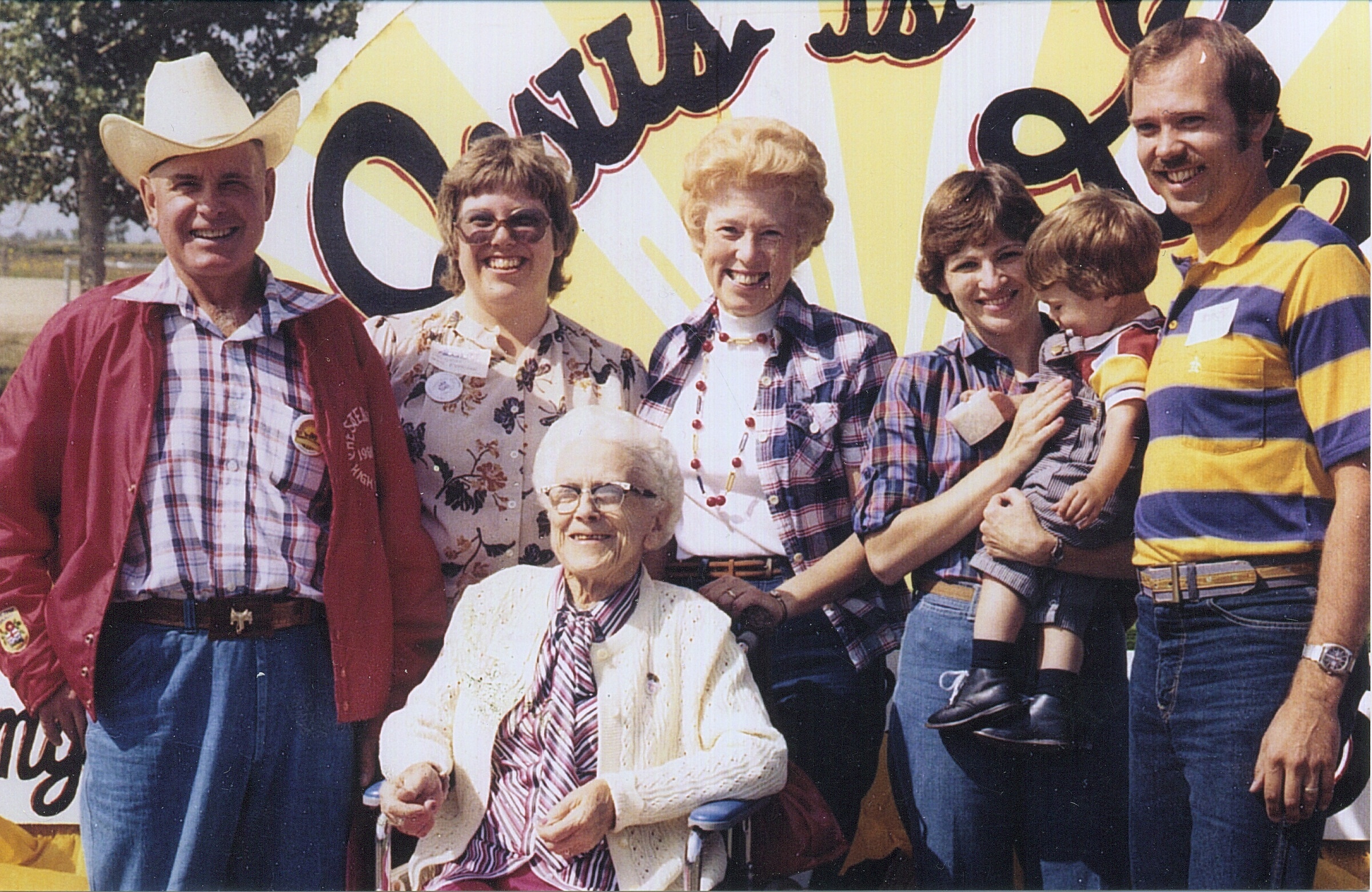 1980-at Langdon's church 50th ann. Vince & Blanche  with Grandma Dorothy, Doug & Patty, Dan, and Wendy.jpg