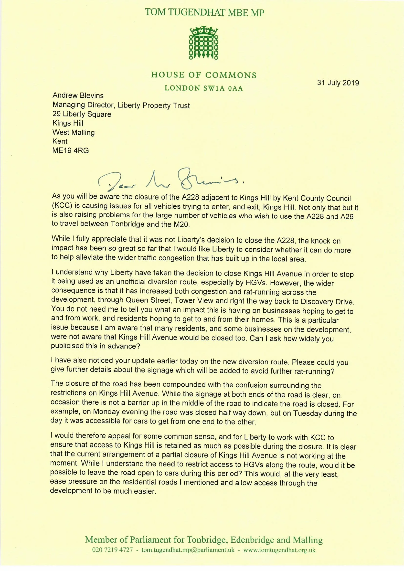 20190731 - Tom Tugendhat to Liberty Property Trust, A228 closure0001.jpg